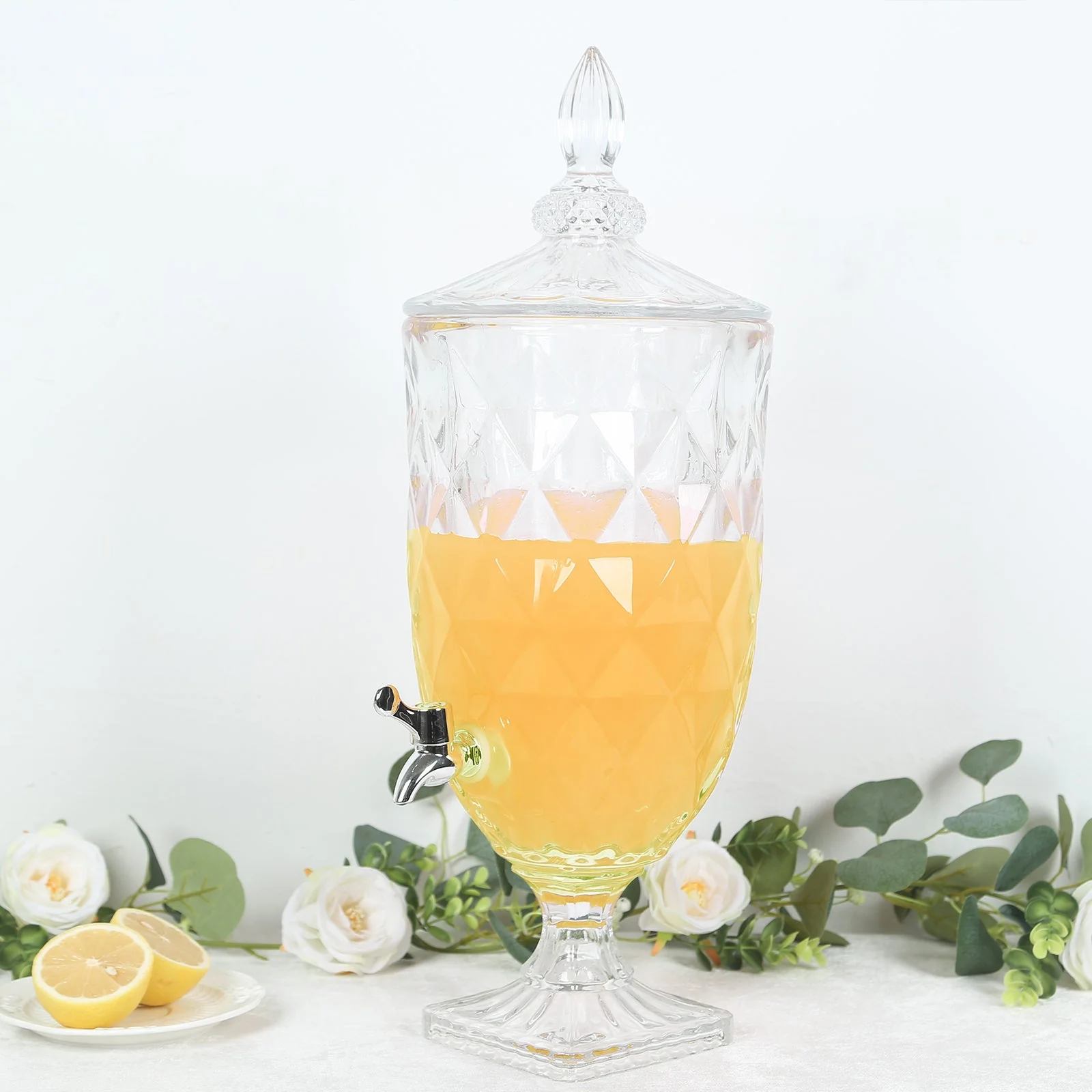1.3 Gallon Clear Glass Beverage Dispenser with Spigot 21" - Image 4