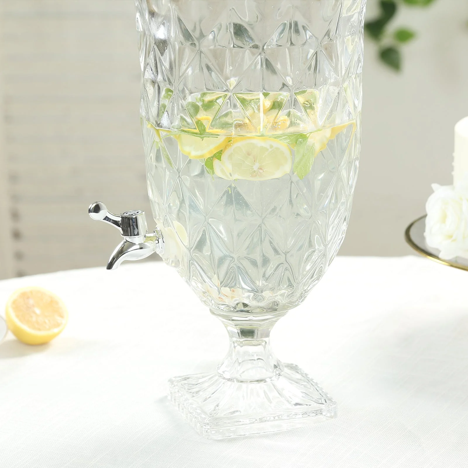 1.3 Gallon Clear Glass Beverage Dispenser with Spigot 21" - Image 5