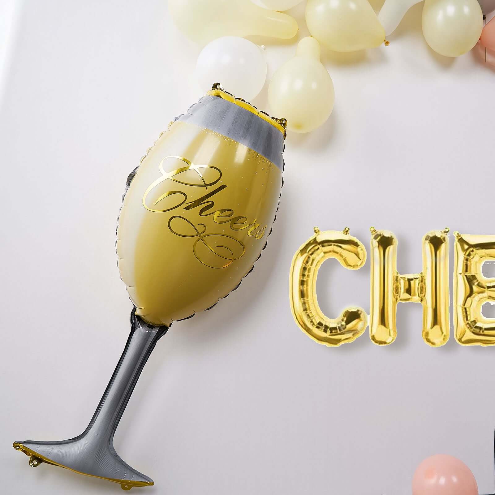 1 Pair Champagne Bottle and Glass Mylar Foil Helium/Air Balloons 39" - Image 12