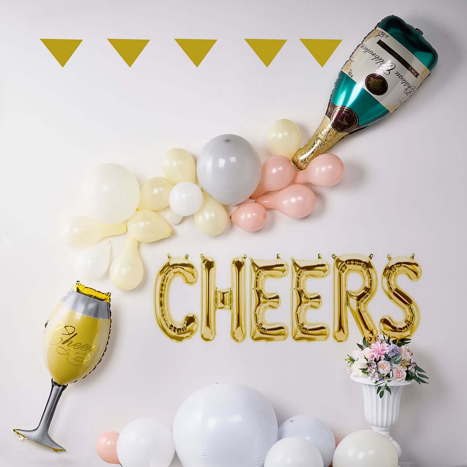 1 Pair Champagne Bottle and Glass Mylar Foil Helium/Air Balloons 39" - Image 16