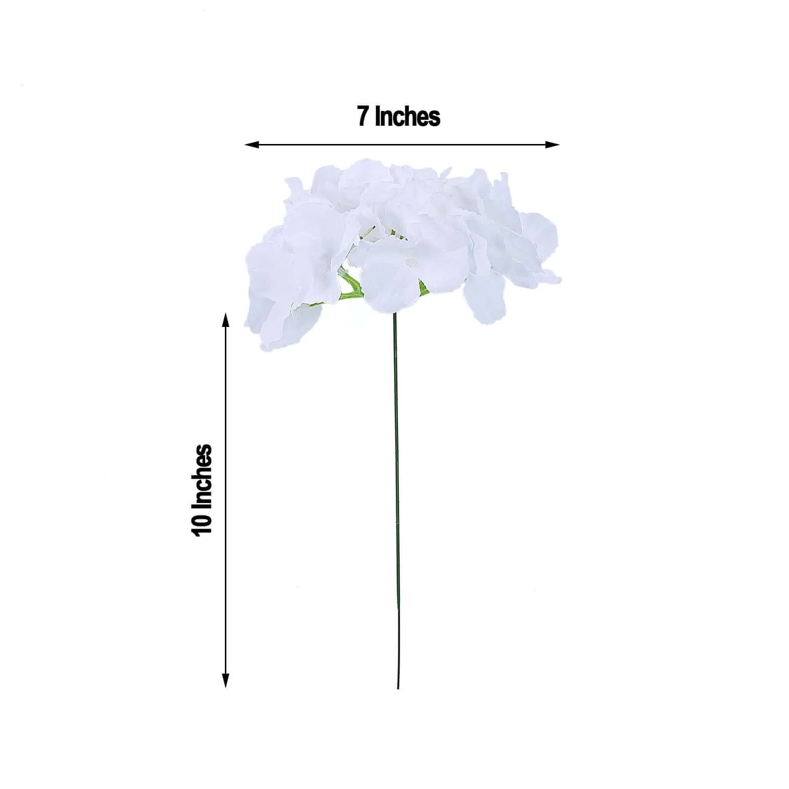 10 Flower Head and Stems White Artificial Satin Hydrangeas, DIY Arrangement - Image 3