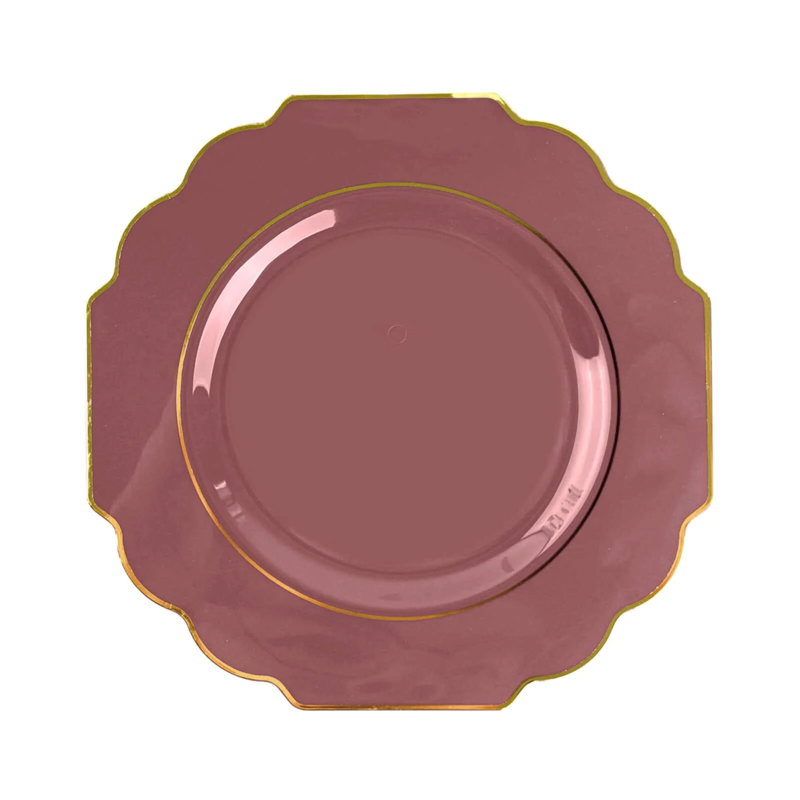 10 Pack Cinnamon Rose Hard Plastic Baroque Dinner Plates with Gold Rim, Heavy Duty Disposable Dinnerware 11" - Image 7