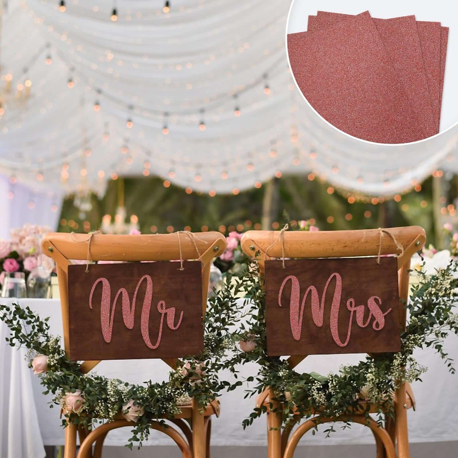 10 Pack Self-Adhesive Glitter DIY Craft Foam Sheets - Rose Gold 12"x10" - Image 2