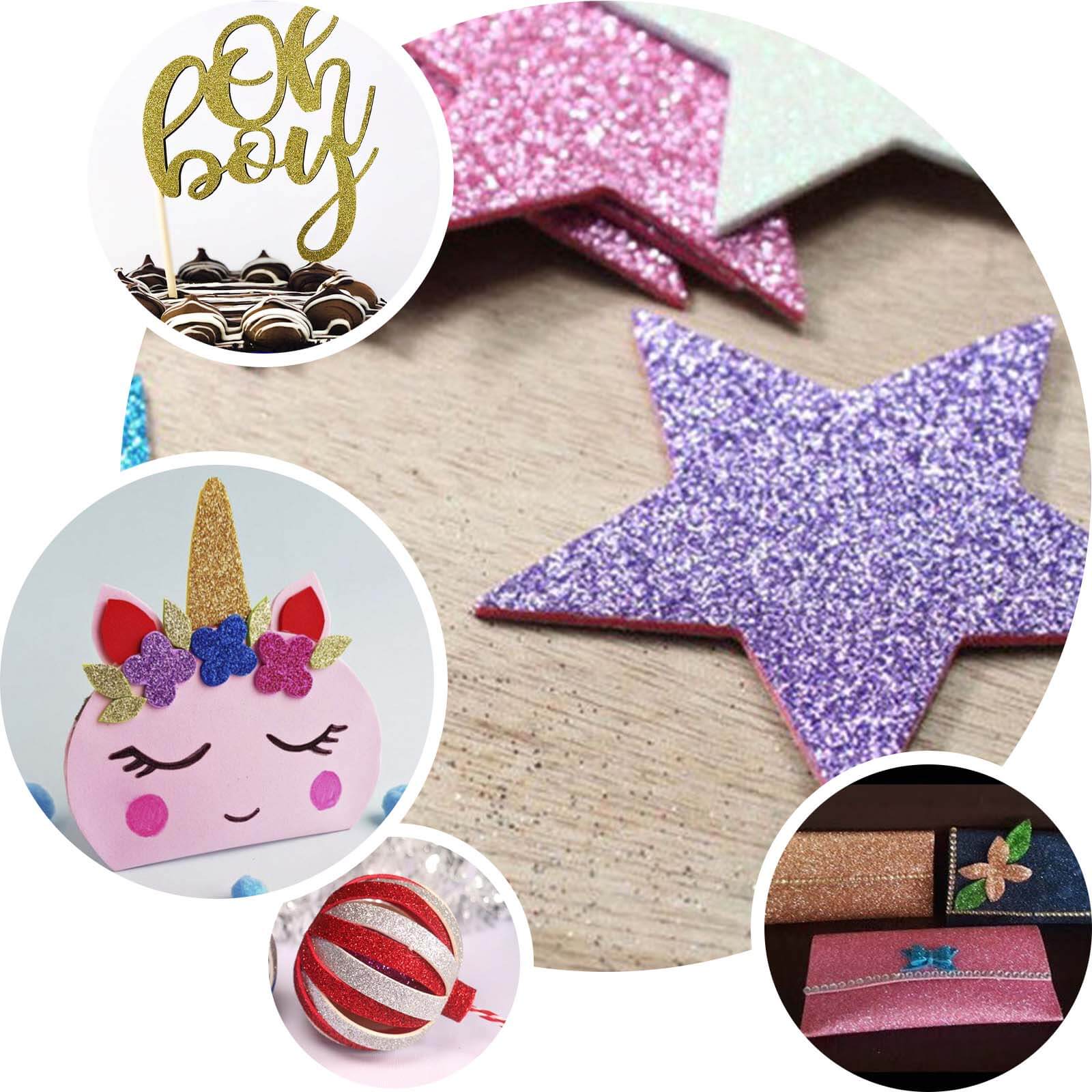 10 Pack Self-Adhesive Glitter DIY Craft Foam Sheets - Rose Gold 12"x10" - Image 5