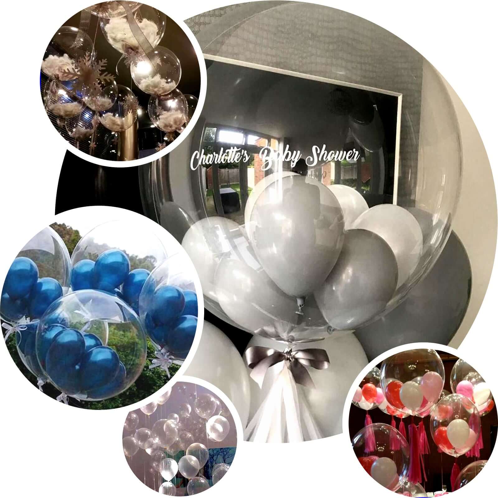 10 Pack Clear Fully Transparent PVC Helium/Air Bubble Balloons 16" - Image 10