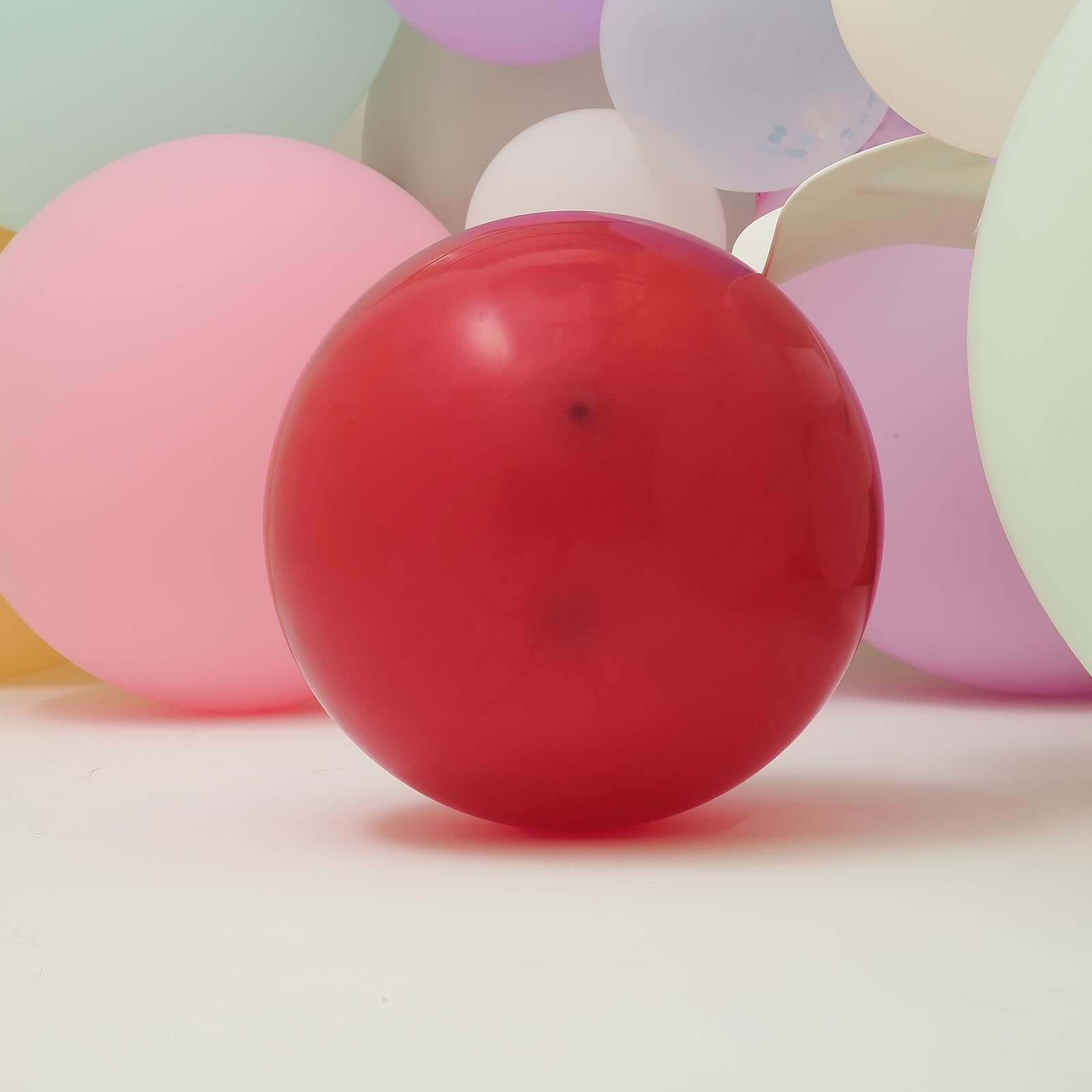 10 Pack Matte Pastel Burgundy Helium or Air Latex Party Balloons 18" - Image 9