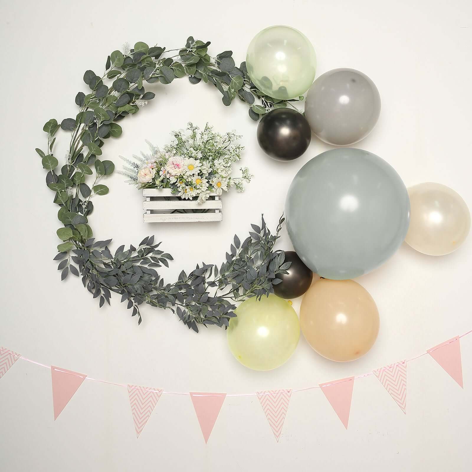 10 Pack Matte Pastel Silver Helium or Air Latex Party Balloons 18" - Image 12