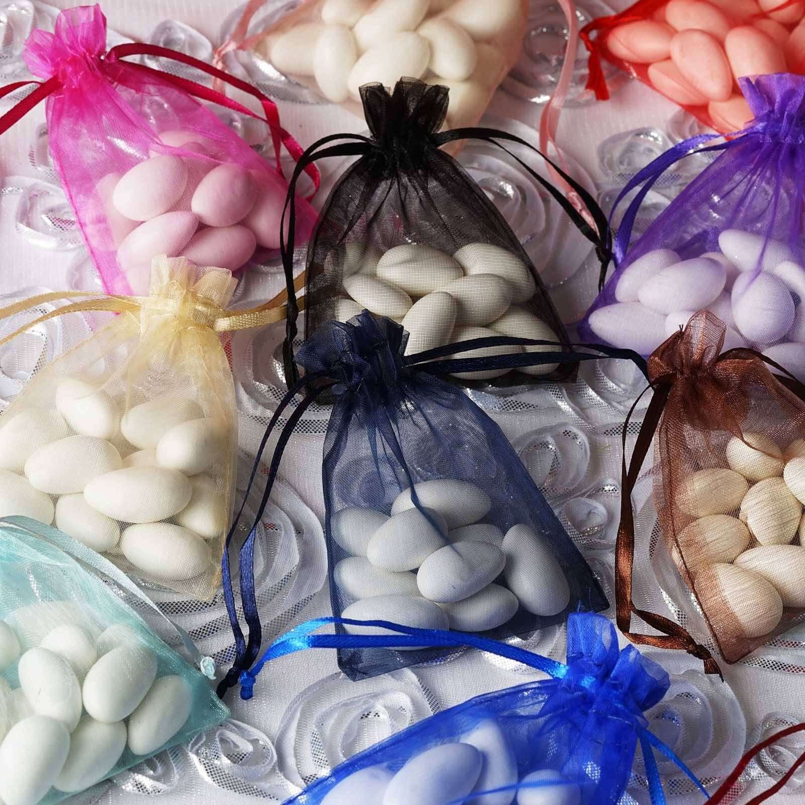 10 Pack Black Organza Drawstring Wedding Party Favor Gift Bags 3"x4" - Image 2
