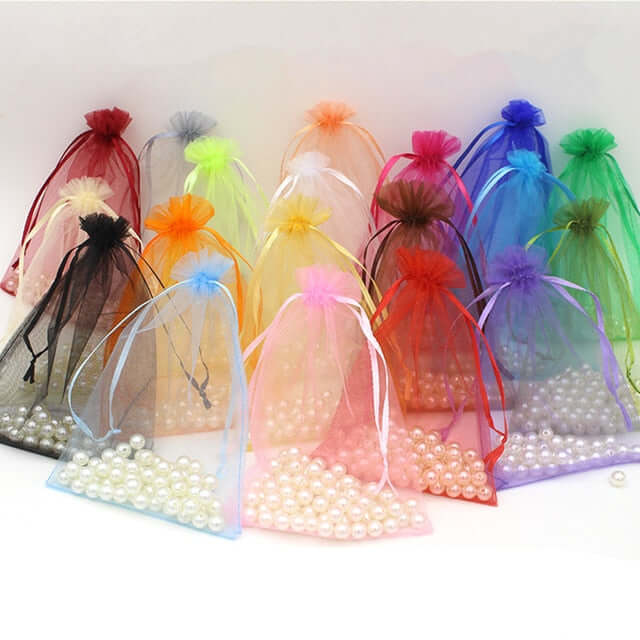 10 Pack Black Organza Drawstring Wedding Party Favor Gift Bags 3"x4" - Image 7