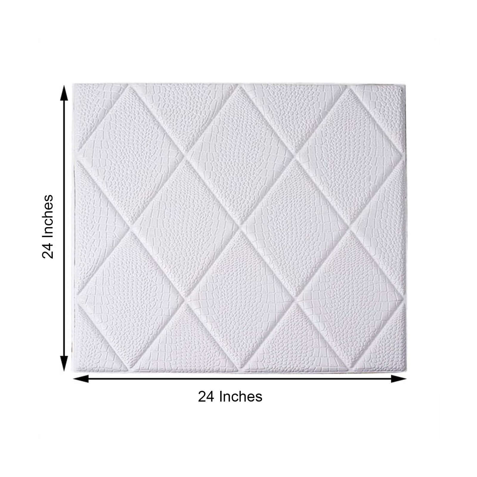 10 Pack 3D White Foam Self Adhesive Wall Panels - Alligator Skin Design 40 Sq ft - Image 3