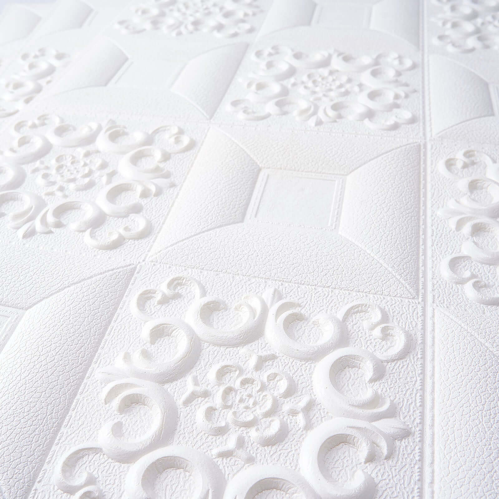 10 Pack 3D White Foam Self Adhesive Wall Panels - French Design 52 Sq ft - Image 15