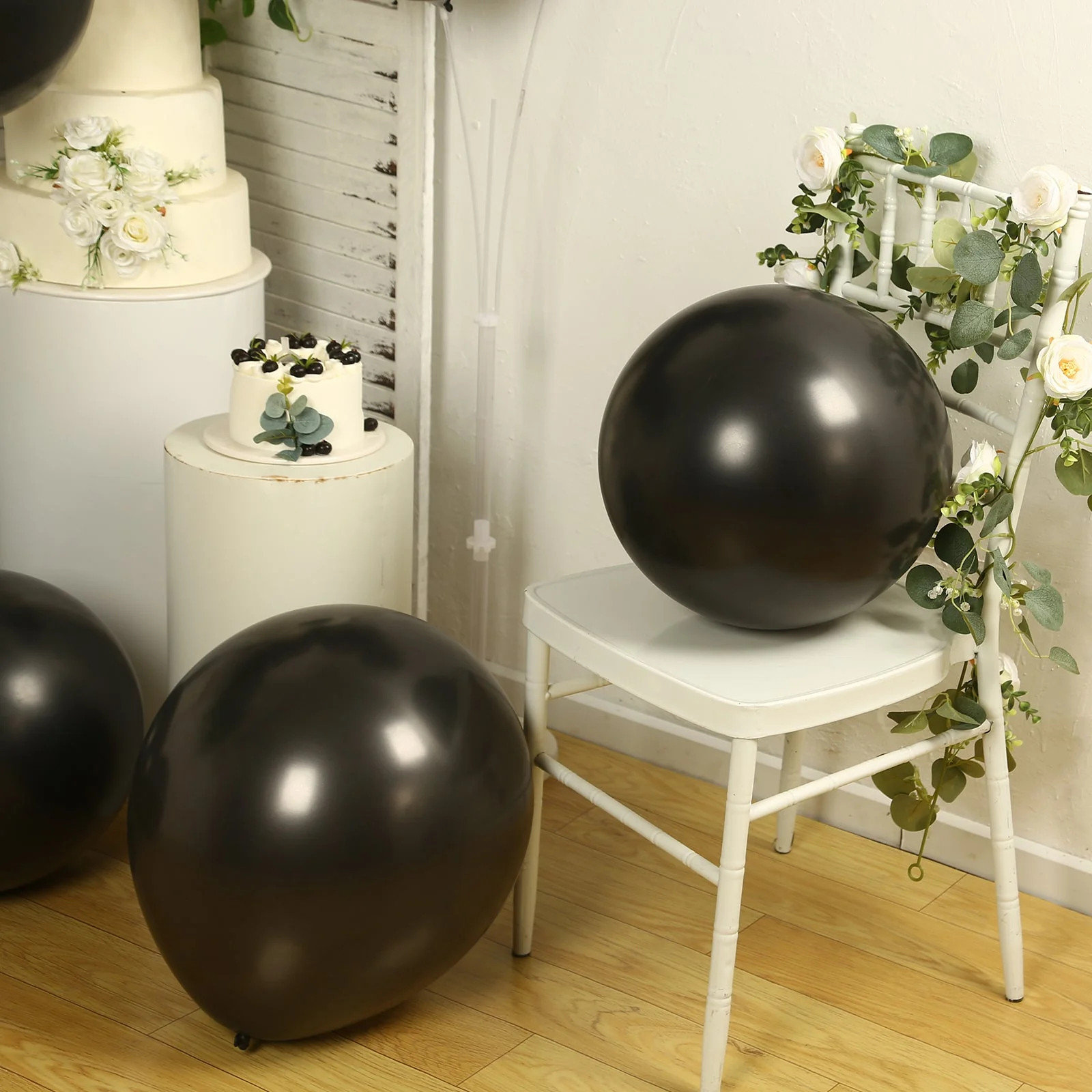 10 Pack Black Biodegradable Balloons, Eco-friendly Thickened Extra Strong Latex Helium Party Balloons - 18" - Image 2