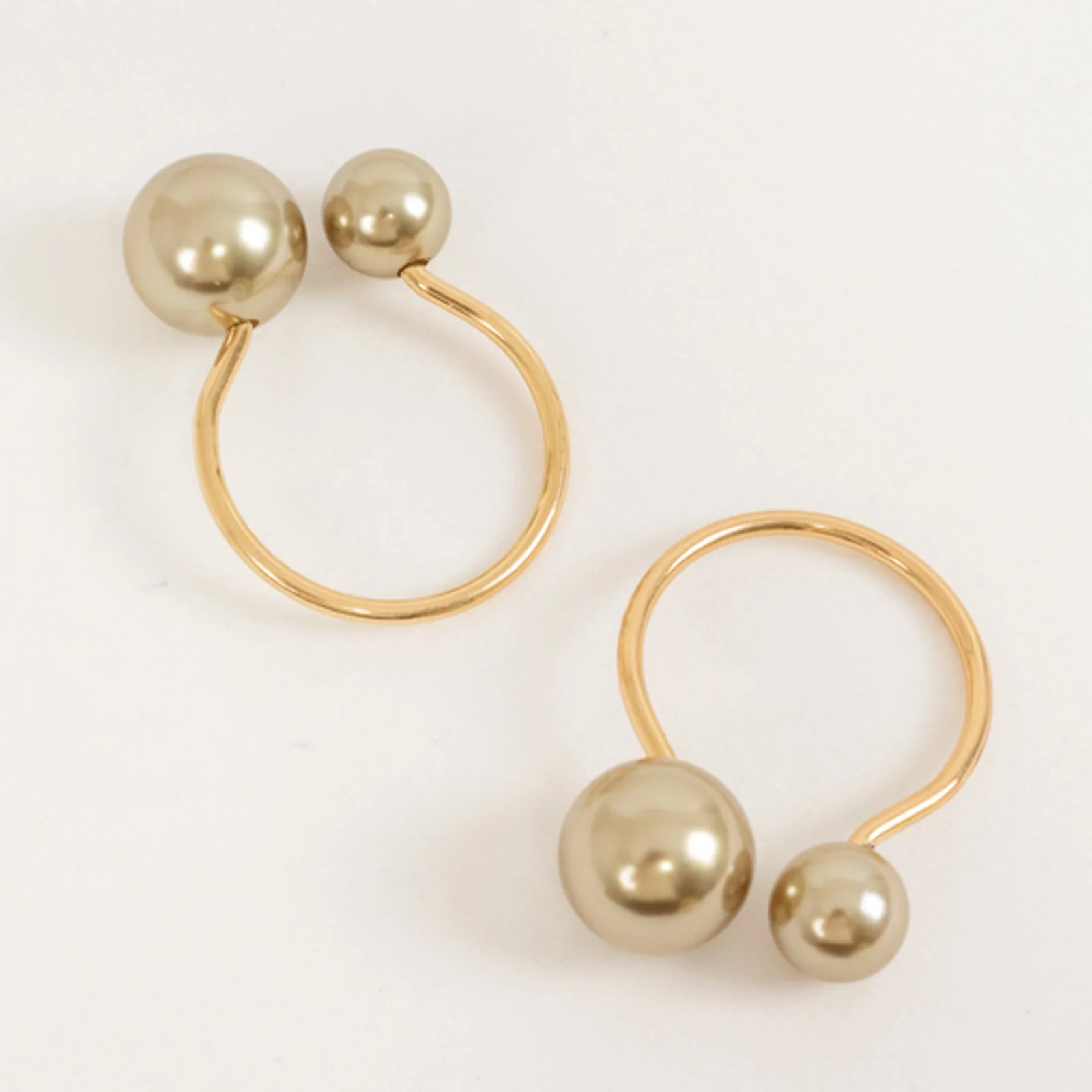 10 Pack Champagne Pearl Metal Napkin Rings Dining Table Decor, Elegant Round Wedding Napkin Holders - 2.5" - Image 8