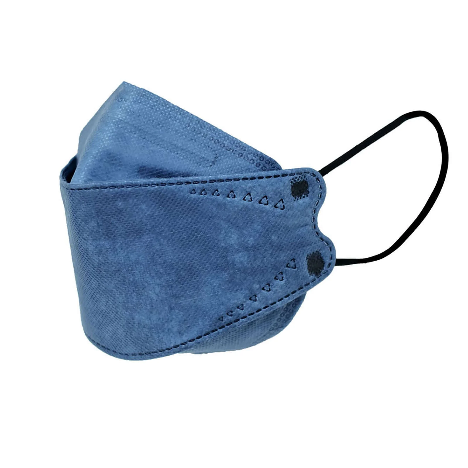 10 Pack Denim Blue Breathable KF94 Face Mask, 3D Fish-Design Mouth Shields for Adult, 4-Layer Protective Face Masks with Adjustable Nose Clip - Image 2