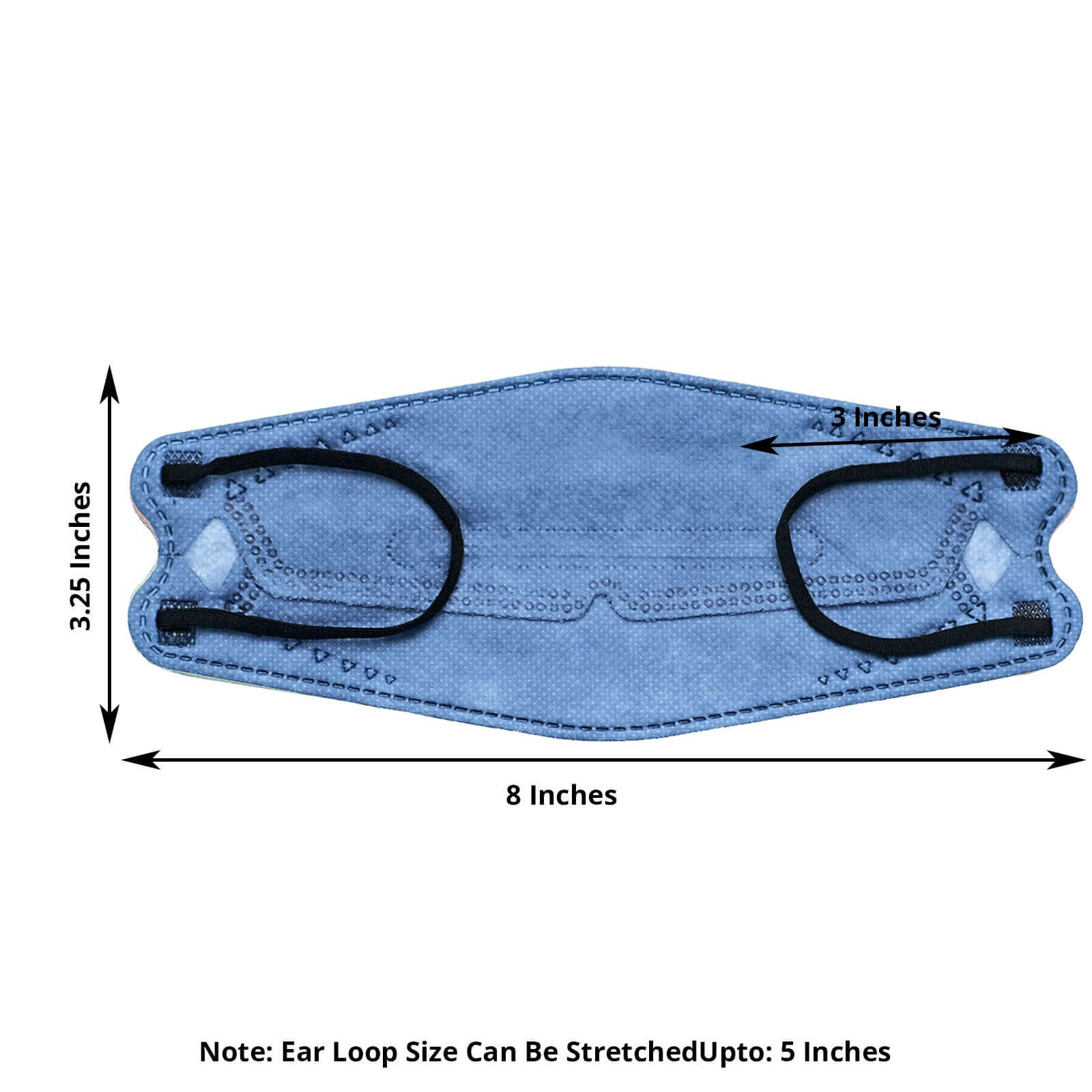 10 Pack Denim Blue Breathable KF94 Face Mask, 3D Fish-Design Mouth Shields for Adult, 4-Layer Protective Face Masks with Adjustable Nose Clip - Image 3