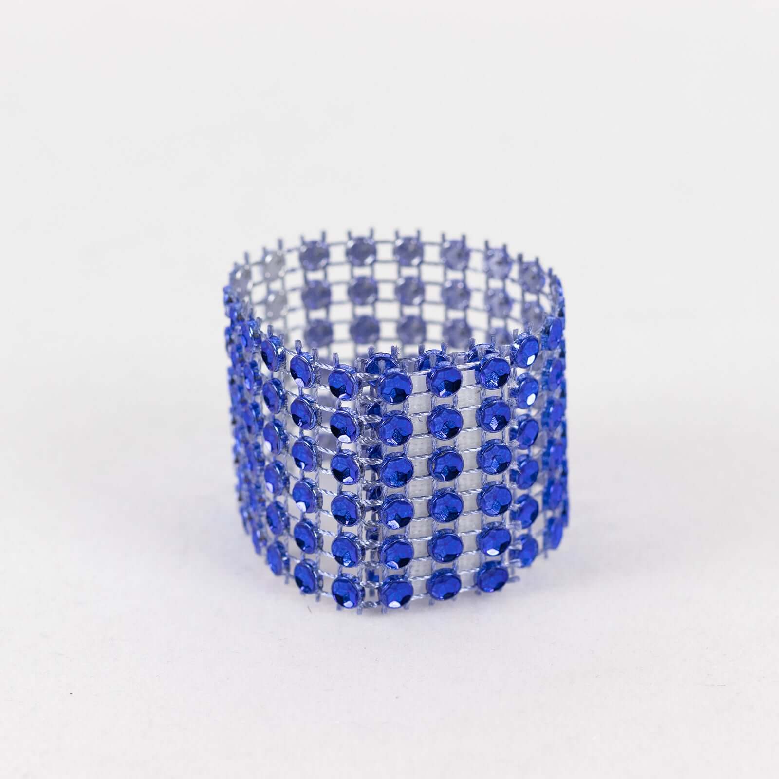 10 Pack Diamond Rhinestone Napkin Rings Royal Blue - Velcro Brooch Buckle for Chair Sashes - Image 5