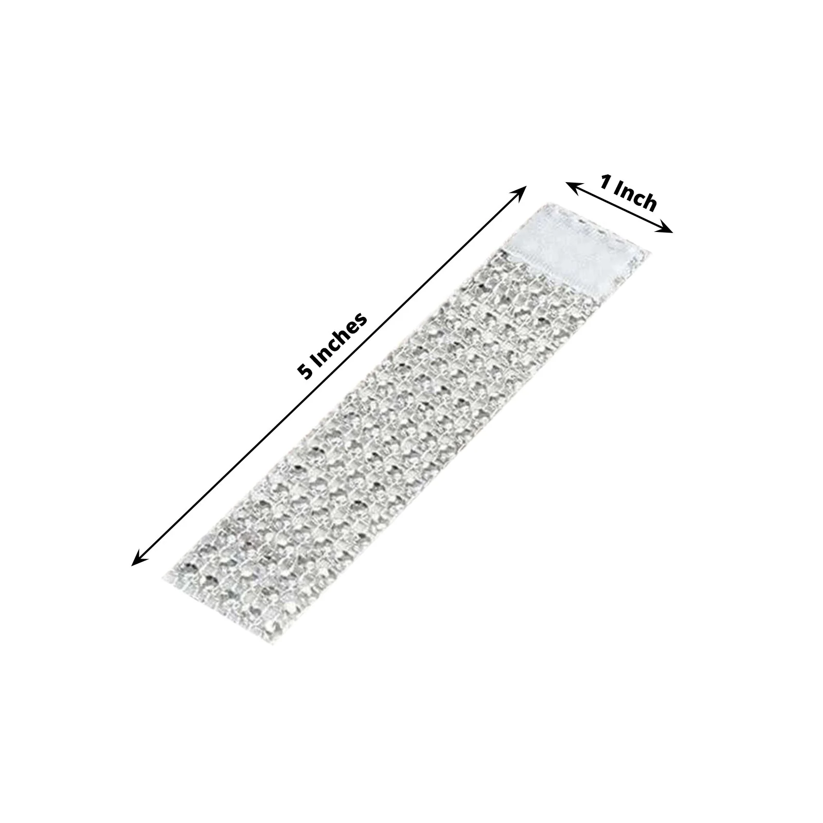 10 Pack Diamond Rhinestone Napkin Rings Silver - Velcro Brooch Buckle for Chair Sashes - Image 3