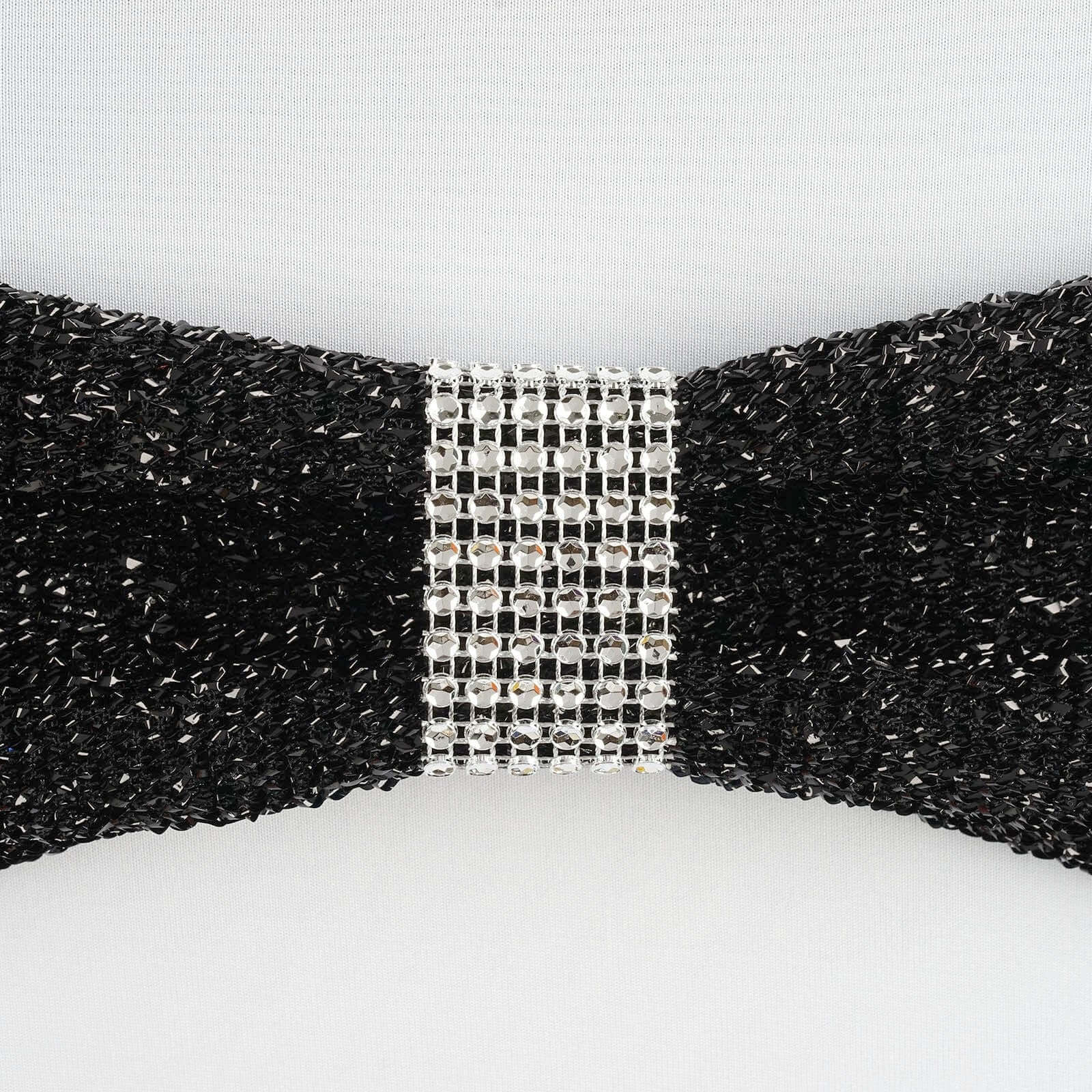 10 Pack Diamond Rhinestone Napkin Rings Silver - Velcro Brooch Buckle for Chair Sashes - Image 6