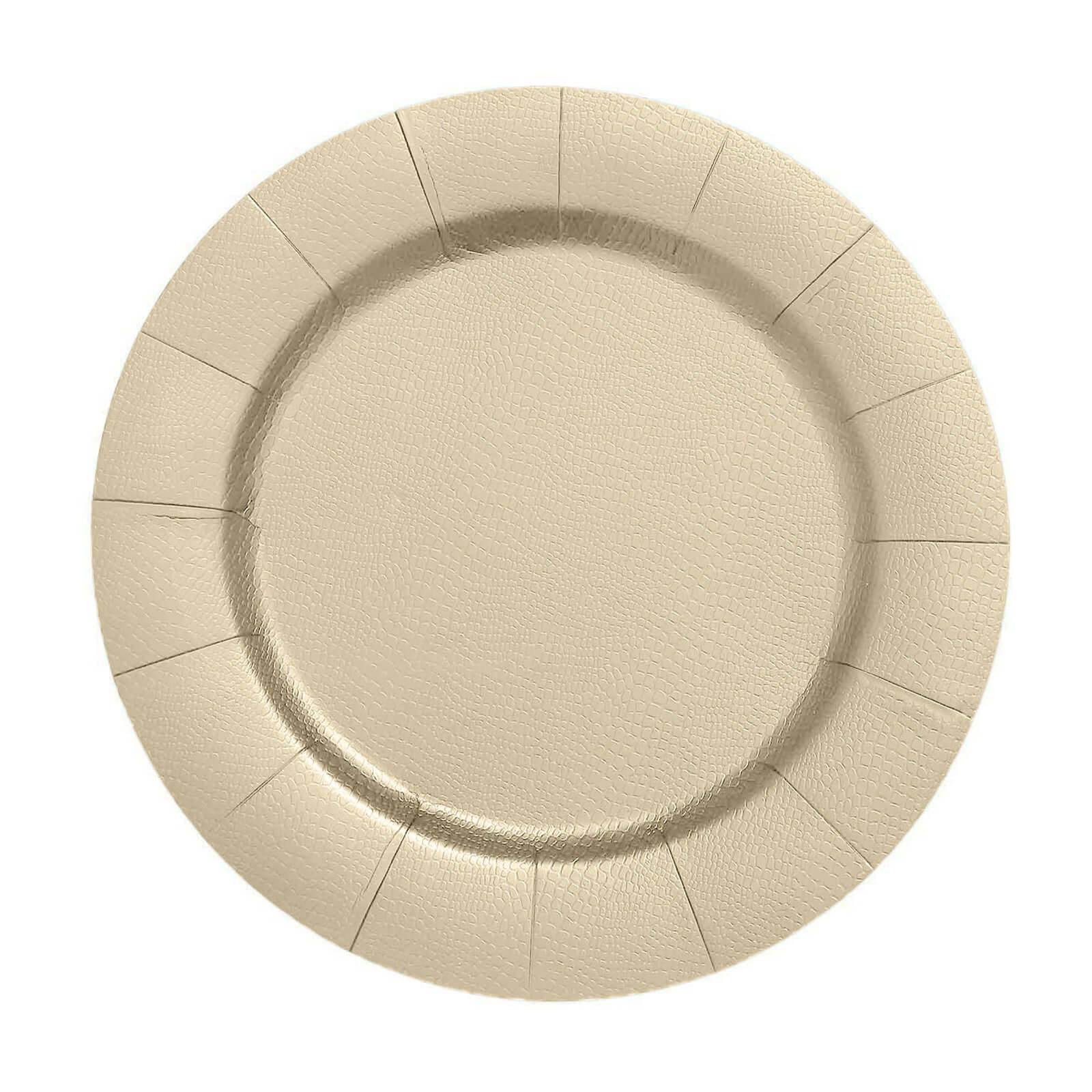 10-Pack Disposable Round Charger Plates 13" Champagne with Leathery Texture - 1100GSM Sturdy Cardboard Placemats - Image 6