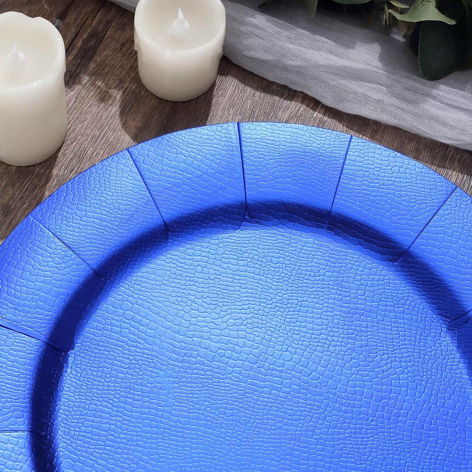 10-Pack Disposable Round Charger Plates 13" Royal Blue with Leathery Texture - 1100GSM Sturdy Cardboard Placemats - Image 13