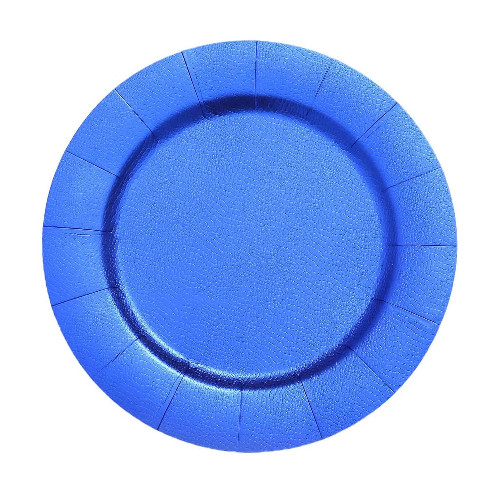 10-Pack Disposable Round Charger Plates 13" Royal Blue with Leathery Texture - 1100GSM Sturdy Cardboard Placemats - Image 7