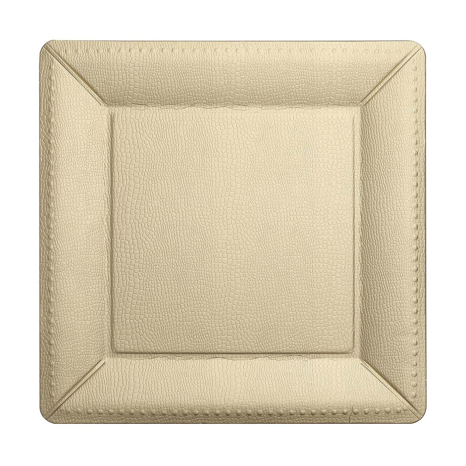 10-Pack Disposable Square Charger Plates 13" Champagne with Leather Like Texture - 1100GSM Sturdy Paper Chargers - Image 7