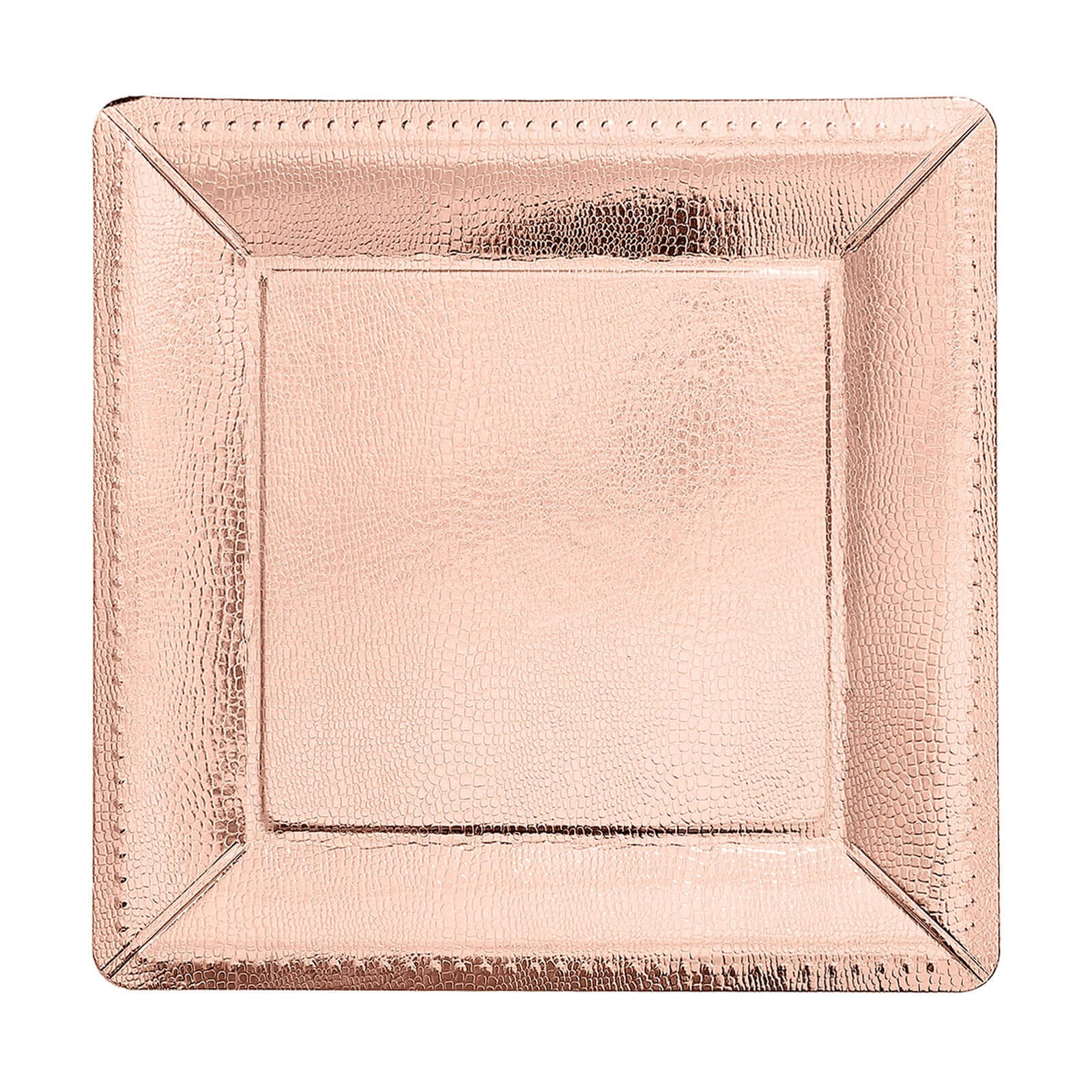 10-Pack Disposable Square Charger Plates 13" Rose Gold with Leather Like Texture - 1100GSM Sturdy Paper Chargers - Image 7