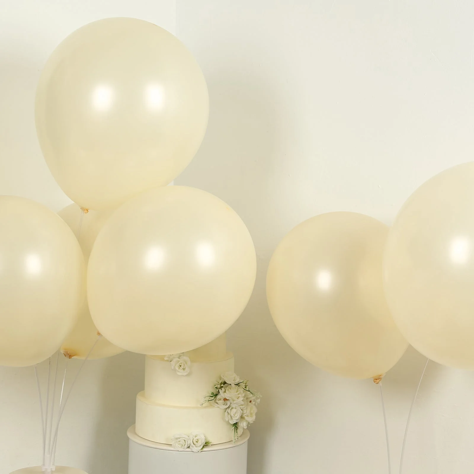 10 Pack Matte Pastel Cream Biodegradable Balloons, Round Eco-friendly Thick Latex Party Balloons - 18" - Image 6