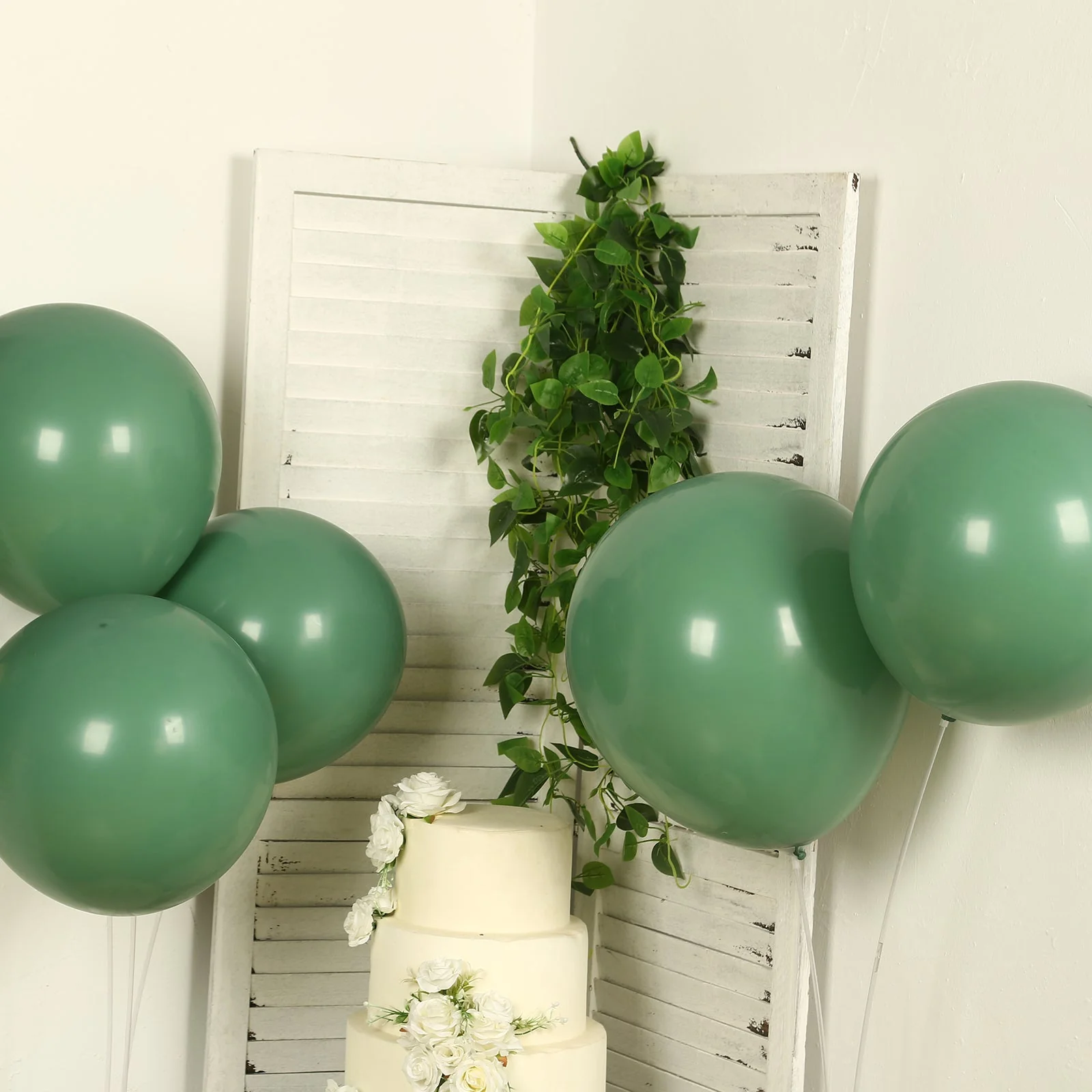 10 Pack Matte Pastel Dusty Sage Green Biodegradable Balloons, Round Eco-friendly Thick Latex Party Balloons - 18" - Image 6
