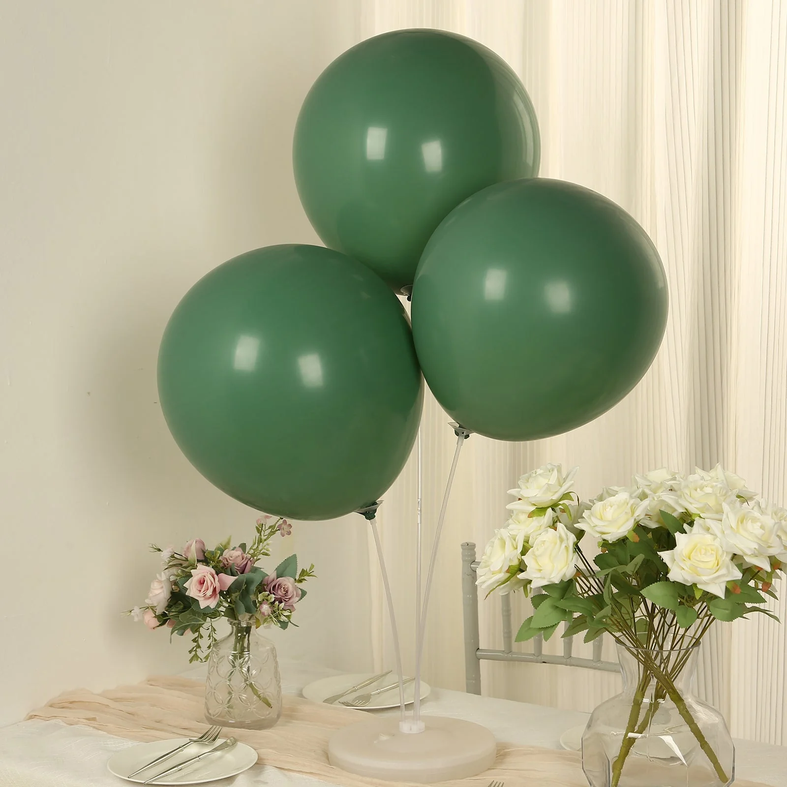 10 Pack Matte Pastel Dusty Sage Green Biodegradable Balloons, Round Eco-friendly Thick Latex Party Balloons - 18" - Image 8