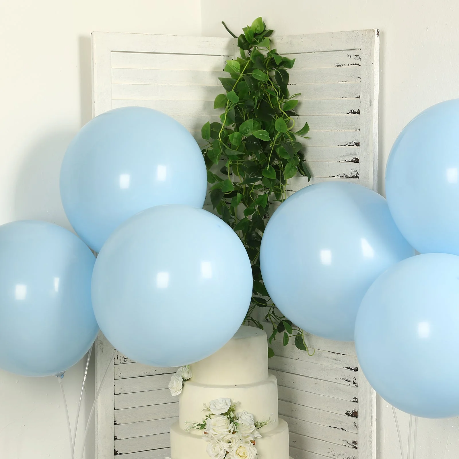 10 Pack Matte Pastel Ice Blue Biodegradable Balloons, Round Eco-friendly Thick Latex Party Balloons - 18" - Image 6