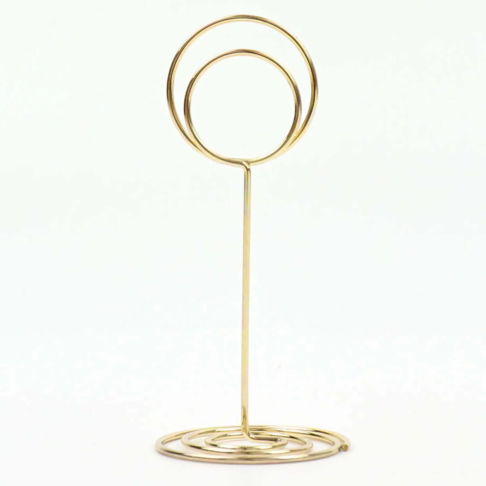 10-Pack Metal Card Holder Stands 3.5" Mini Circle Hoop Design Gold - Table Number Stands and Wedding Place Card Menu Clips - Image 7