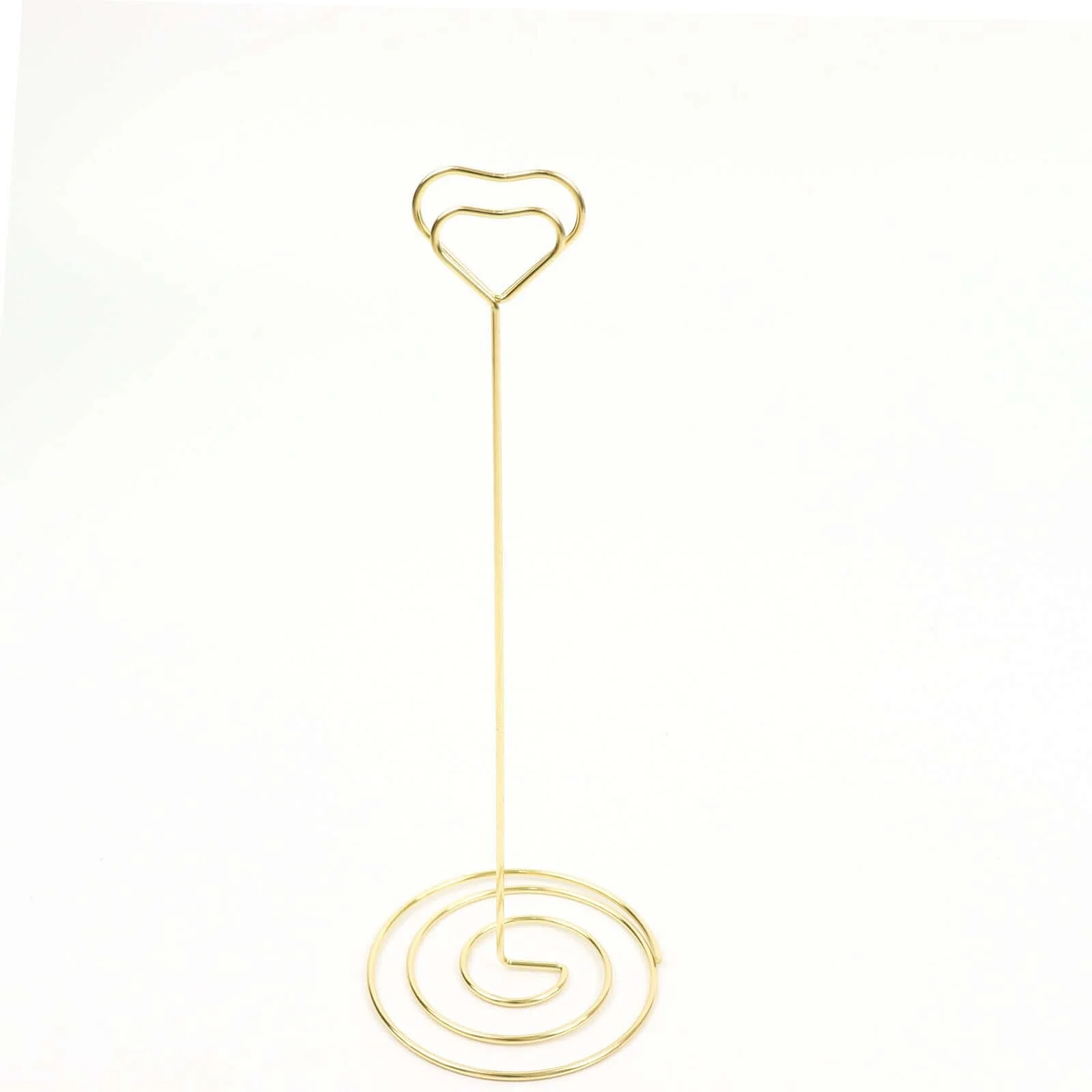 10-Pack Metal Card Holder Stands 8" Heart Design Gold - Table Number Stands and Wedding Place Card Menu Clips - Image 7