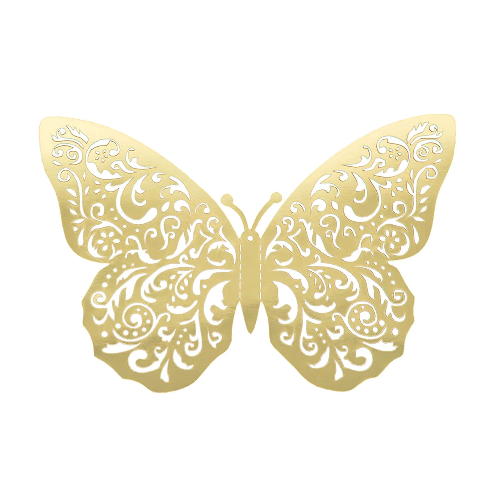 10 Pack Metallic Gold Foil Large 3D Butterfly Wall Stickers, Butterfly Paper Charger Placemat - 8"x12" - Image 6