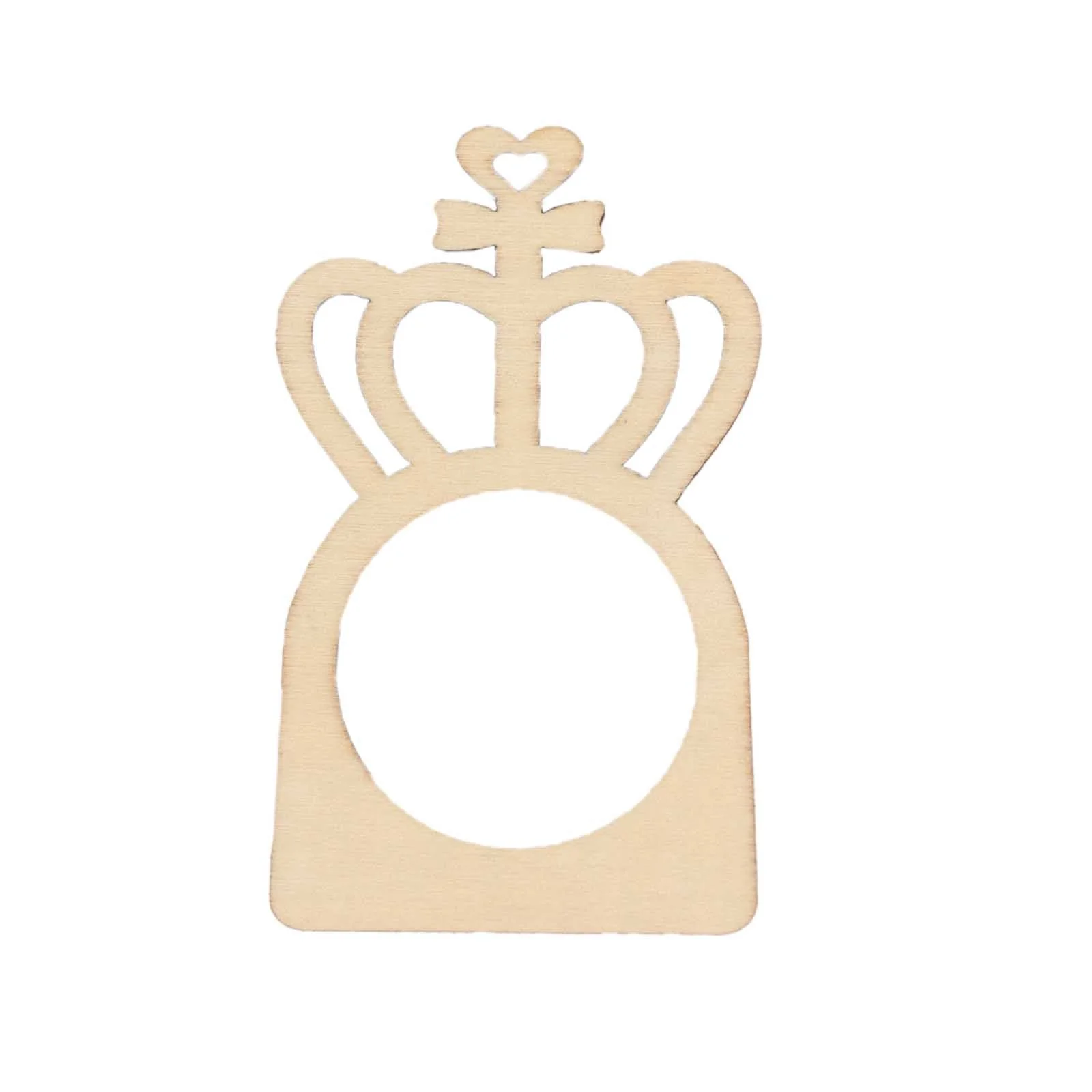10 Pack Natural Wooden Princess Crown Rustic Napkin Rings, Boho Farmhouse Napkin Holders - 3" - Image 7