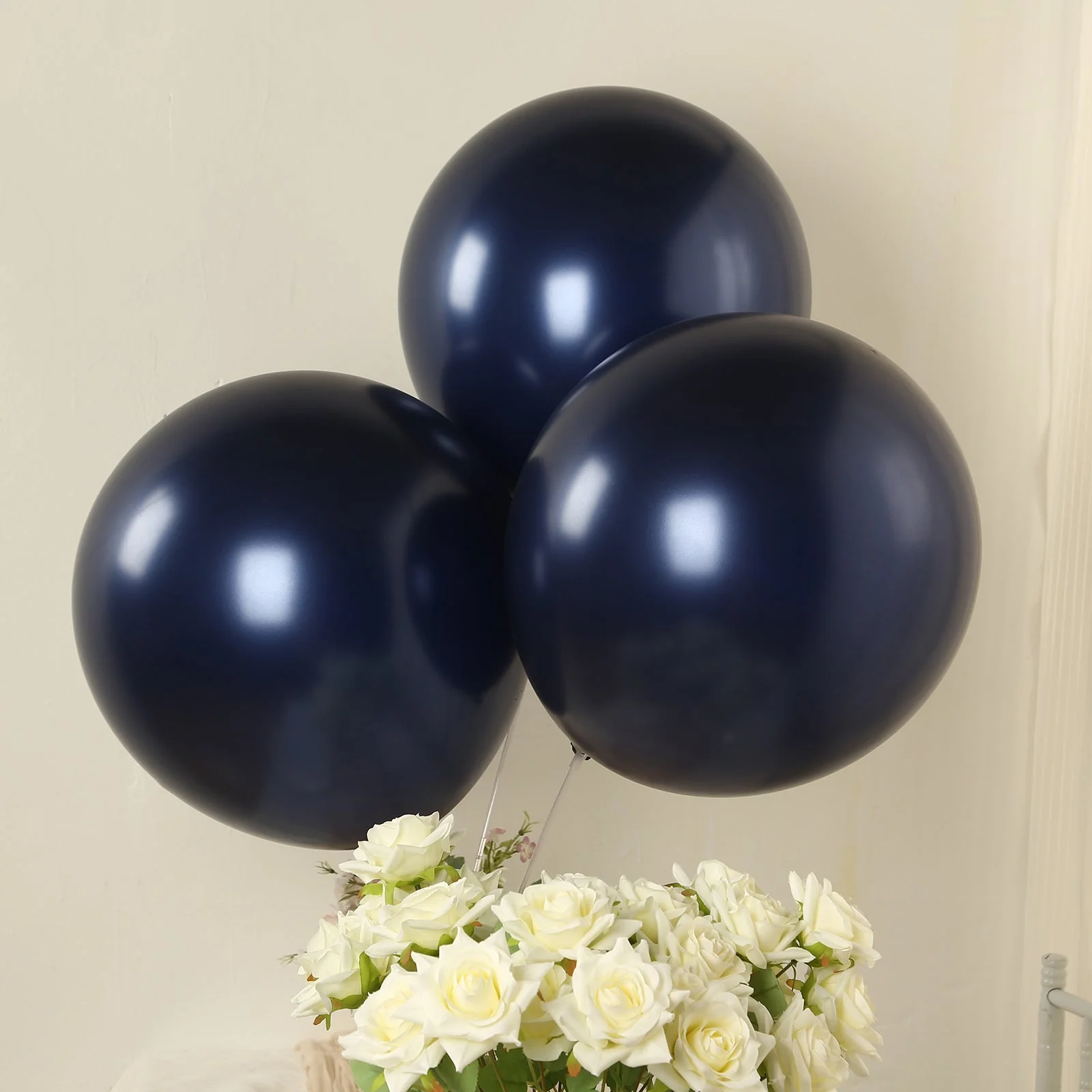 10 Pack Navy Blue Biodegradable Balloons, Eco-friendly Thickened Extra Strong Latex Helium Party Balloons - 18" - Image 5