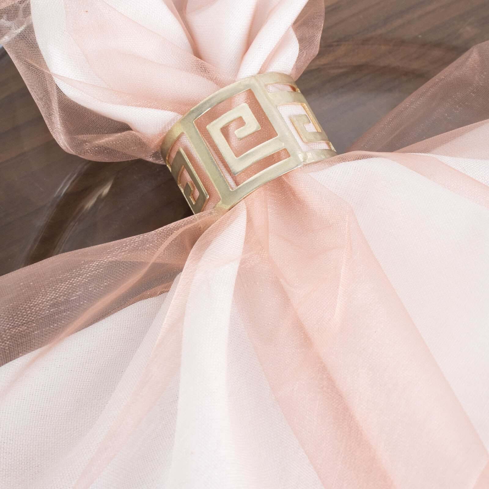 10 Pack Organza Napkins 23"x23" Dusty Rose - Crisp & Lightweight Sheer Dinner Napkins - Image 8