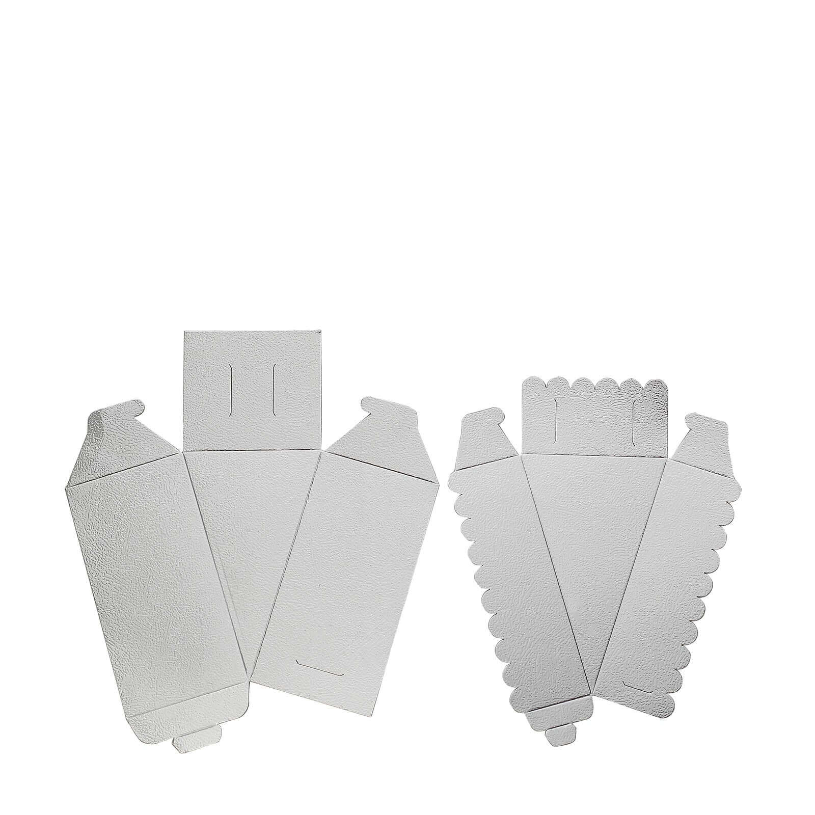 10-Pack Paper Triangle Cake Slice Boxes 5"x3" Silver Foil with Scalloped Top - Fancy Disposable Dessert Containers for Small Pie Snacks & Party Favors - Image 14