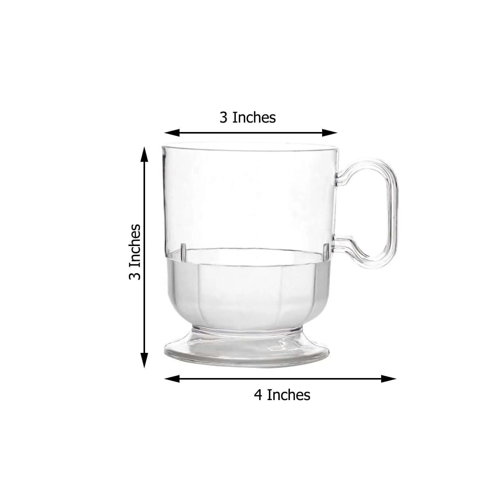 10-Pack Plastic Coffee Espresso Cups 5oz Clear with Handles - Disposable Mugs for Cafes, Restaurants & Food Service - Image 3