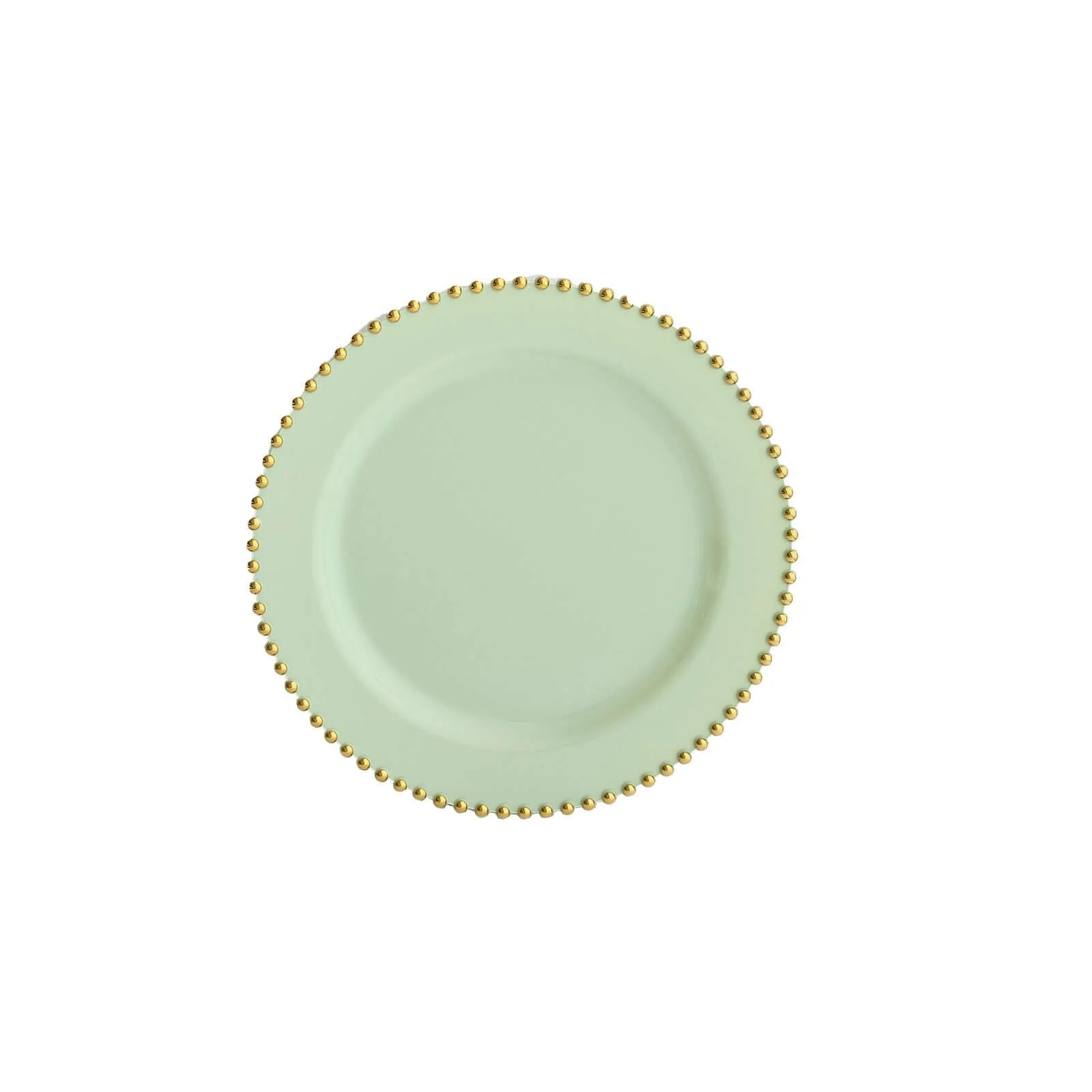 10 Pack Plastic Dessert Appetizer Plates in Sage Green with Gold Beaded Rim, Disposable Round Salad Party Plates 8" - Image 6