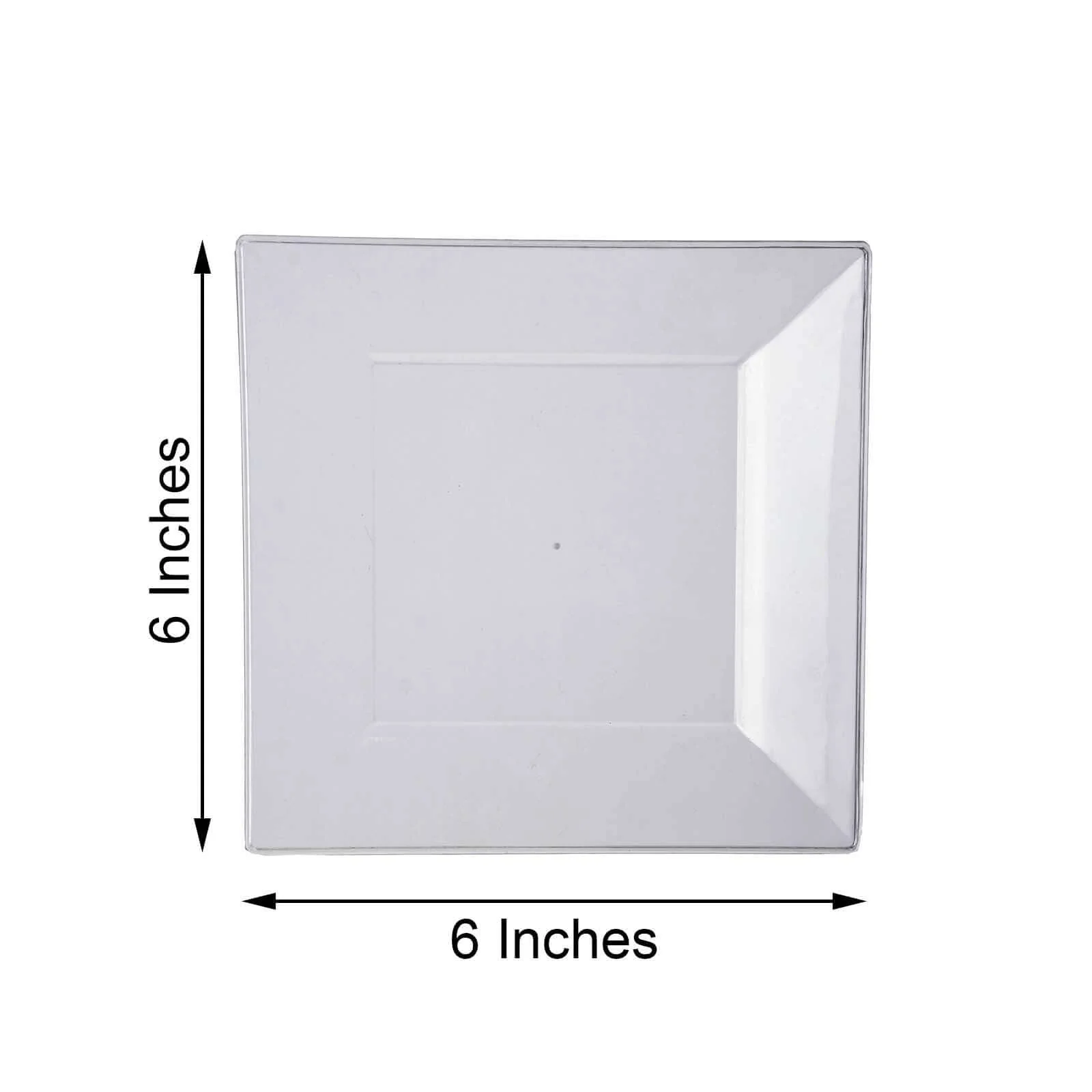 10-Pack Plastic Dessert Plates 6" Square Design with Wide Rim Clear - Disposable Appetizer Plates - Image 3