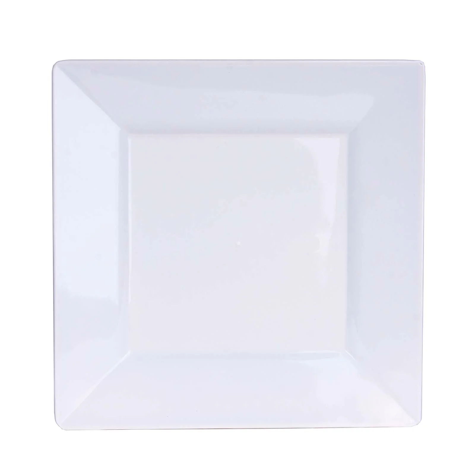 10-Pack Plastic Dessert Plates 6" Square Design with Wide Rim Glossy White - Disposable Appetizer Plates - Image 8