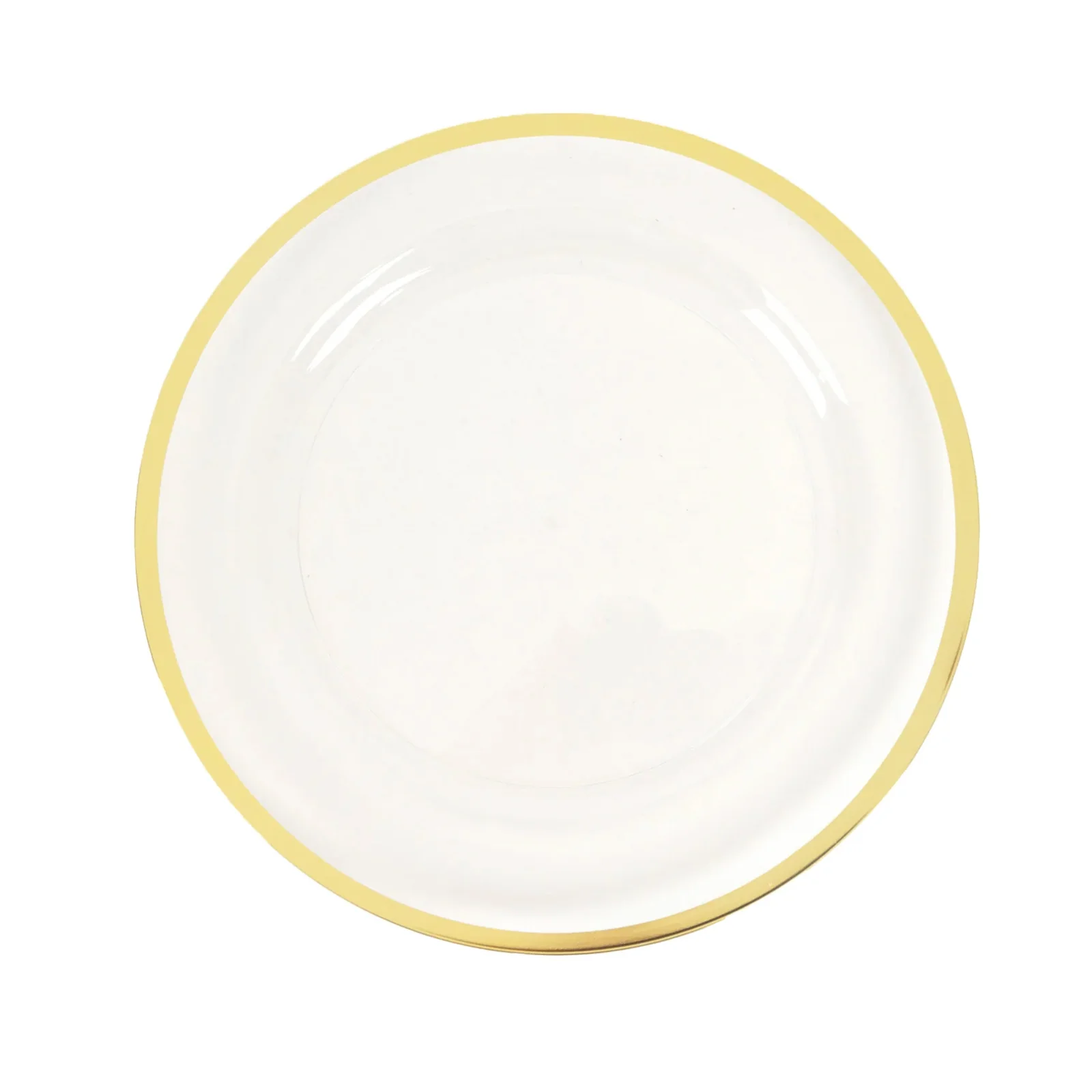 10-Pack Plastic Round Dinner Plates 10" Clear with Gold Rim - Sleek Disposable Party Plates - Image 5