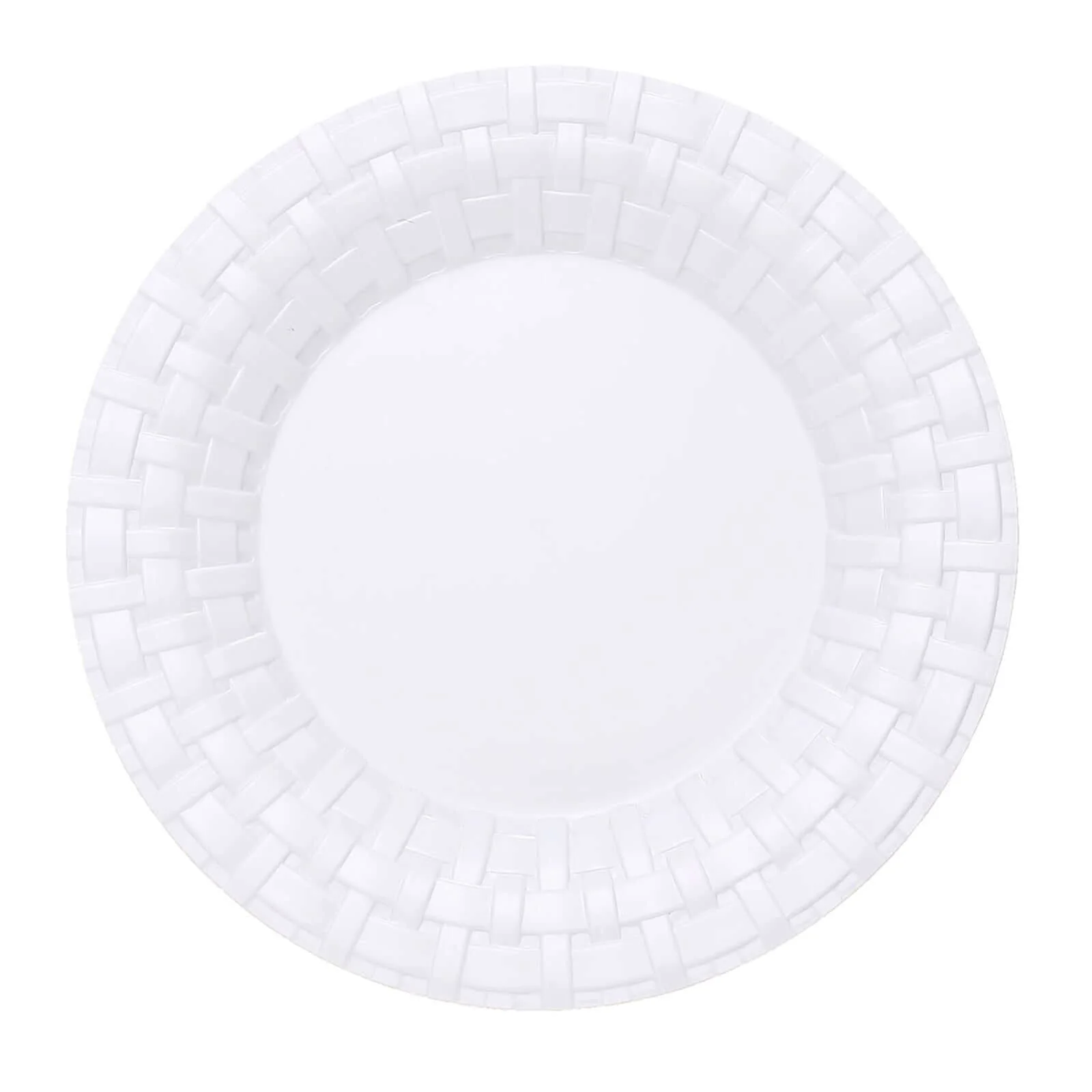 10-Pack Plastic Dinner Plates 10" White Basketweave Rim - Premium Disposable Party Plates - Image 7
