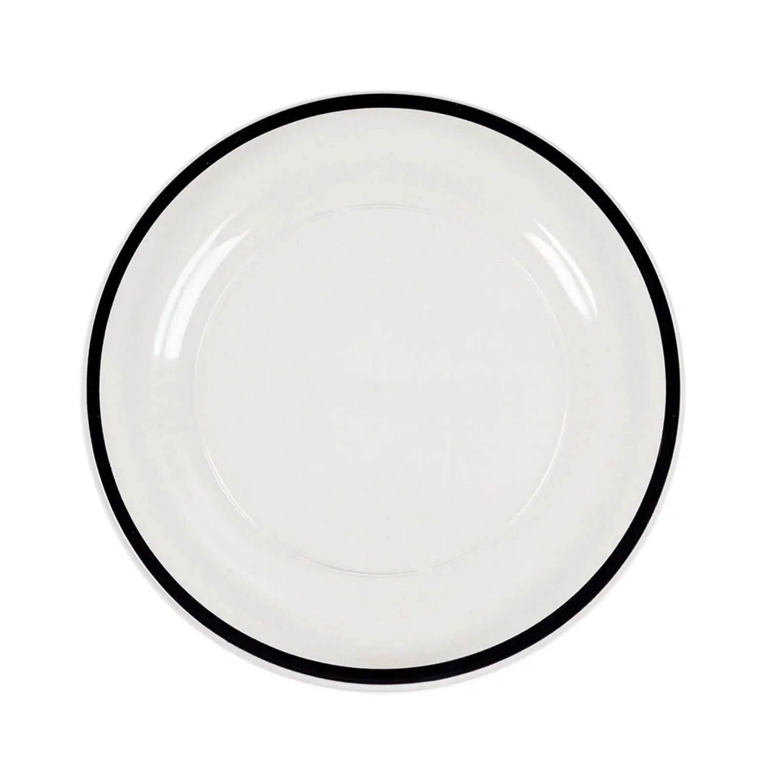 10-Pack Plastic Round Appetizer Plates 7" Clear with Black Rim - Classy Disposable Salad Plates - Image 5