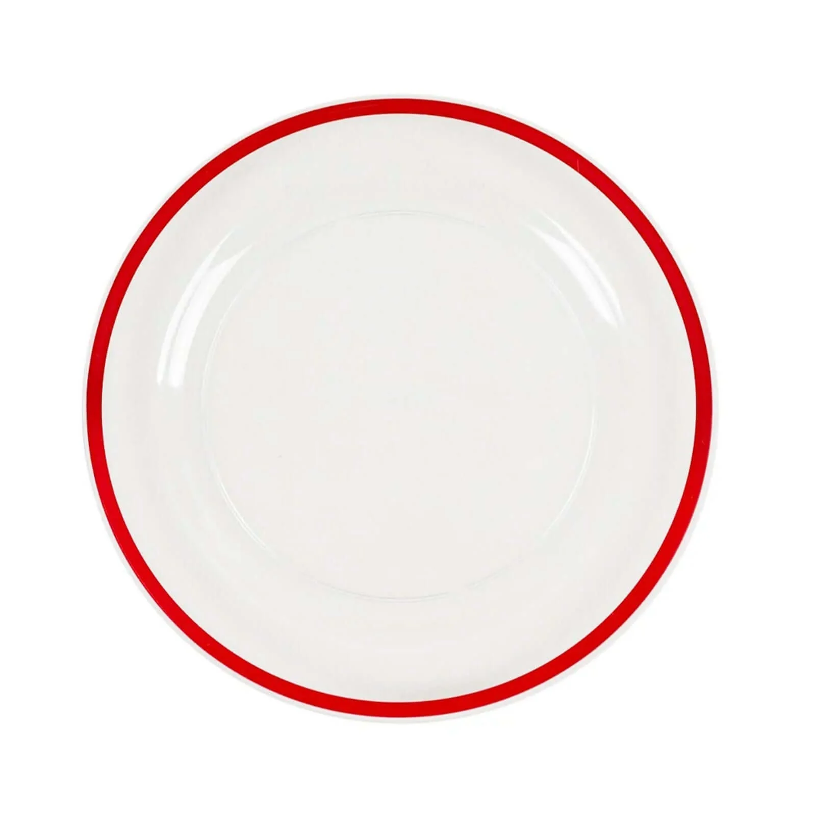 10-Pack Plastic Round Appetizer Plates 7" Clear with Red Rim - Classy Disposable Salad Plates - Image 6