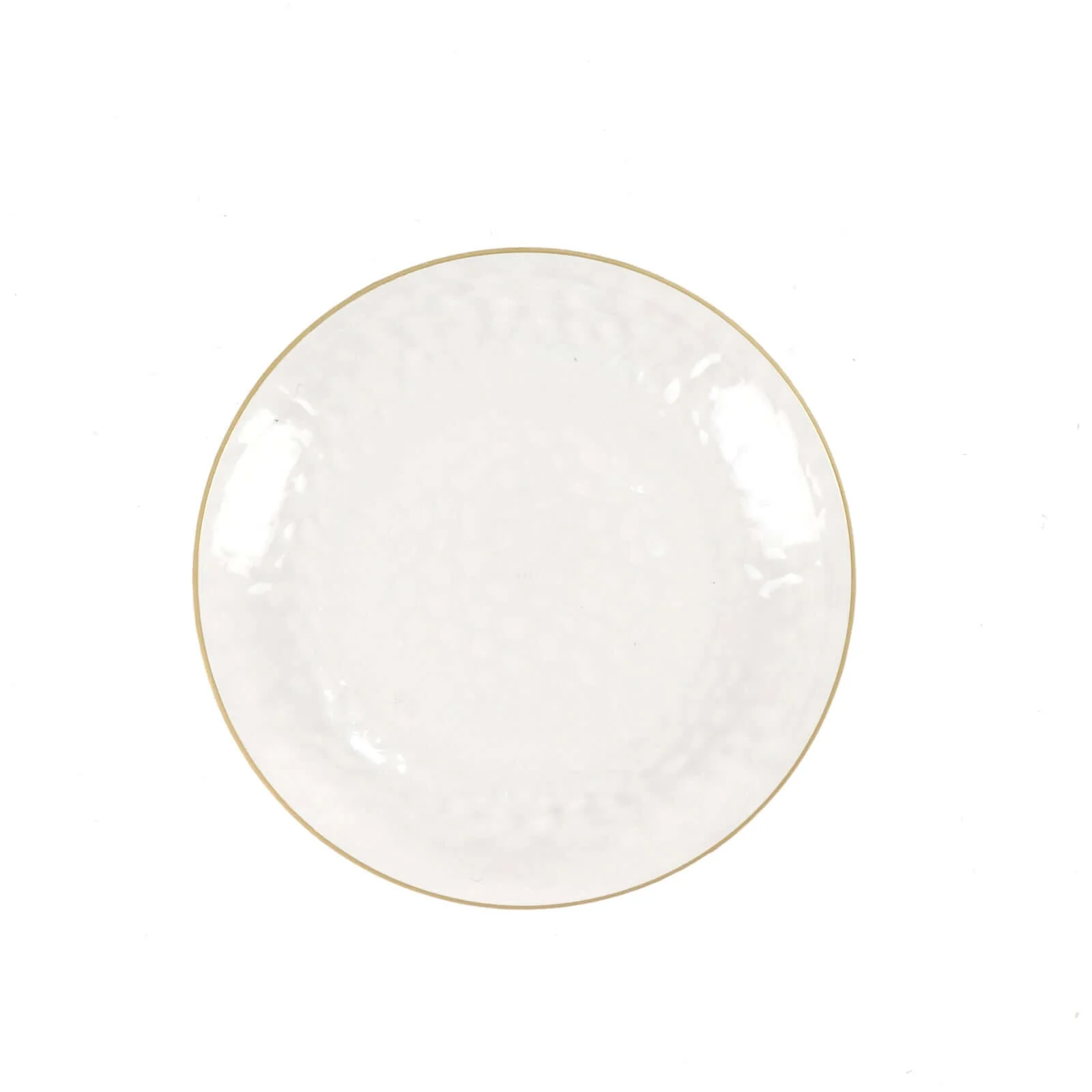10-Pack Plastic Round Dessert Appetizer Plates 7" Clear Hammered Design with Gold Rim - Modern Disposable Salad Plates for Buffets & Catered Events - Image 6