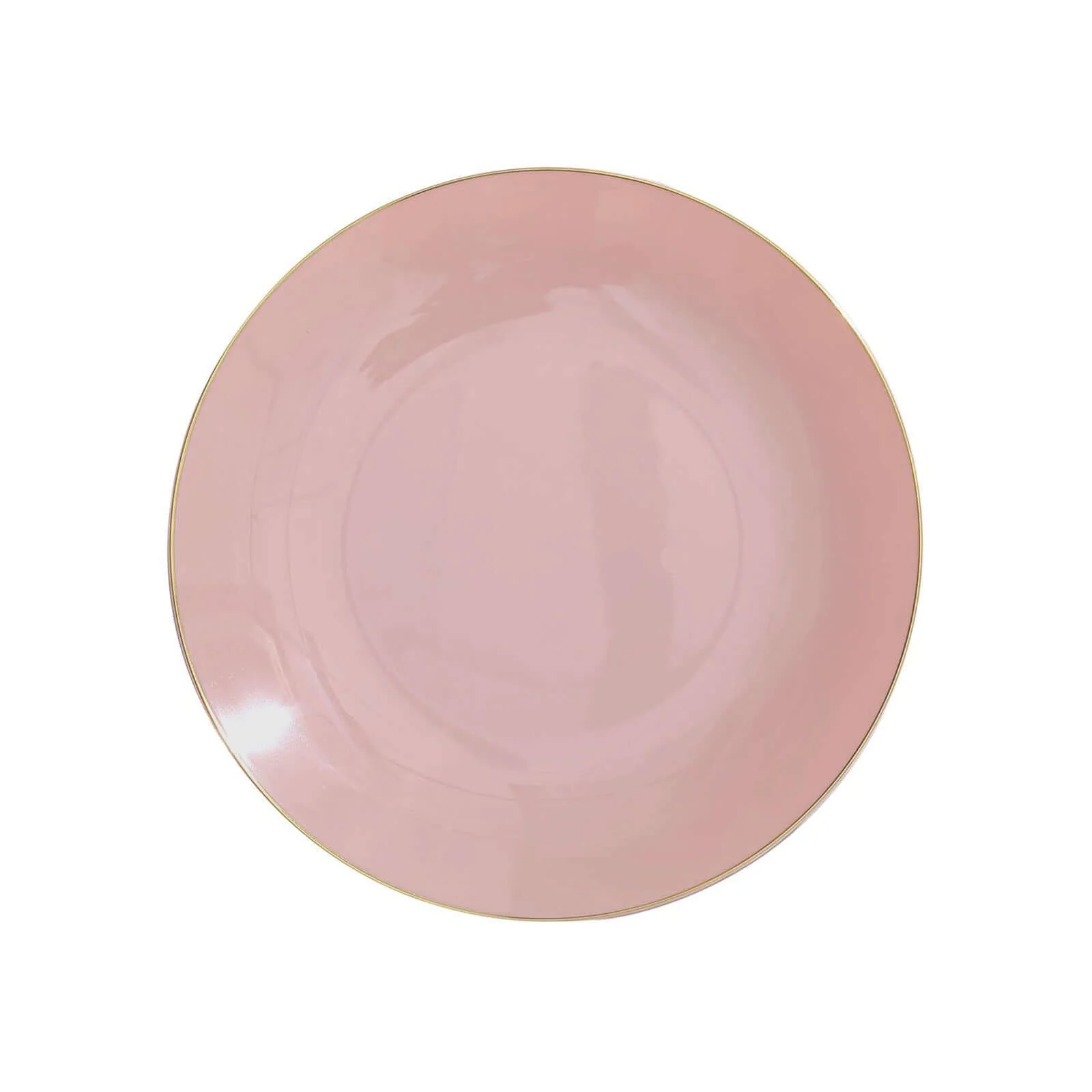 10-Pack Plastic Round Dessert Plates 8" Dusty Rose with Gold Rim - Glossy Disposable Appetizer Salad Plates - Image 7
