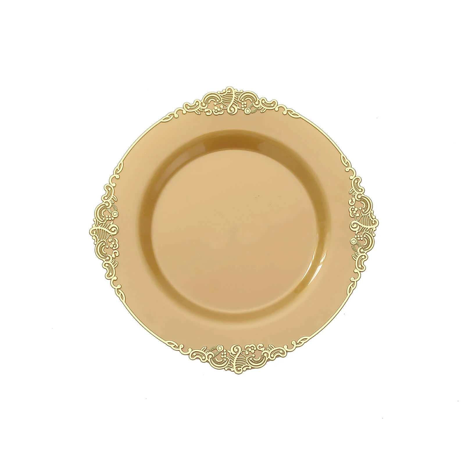 10-Pack Plastic Round Dessert Plates 8" Gold - Image 7