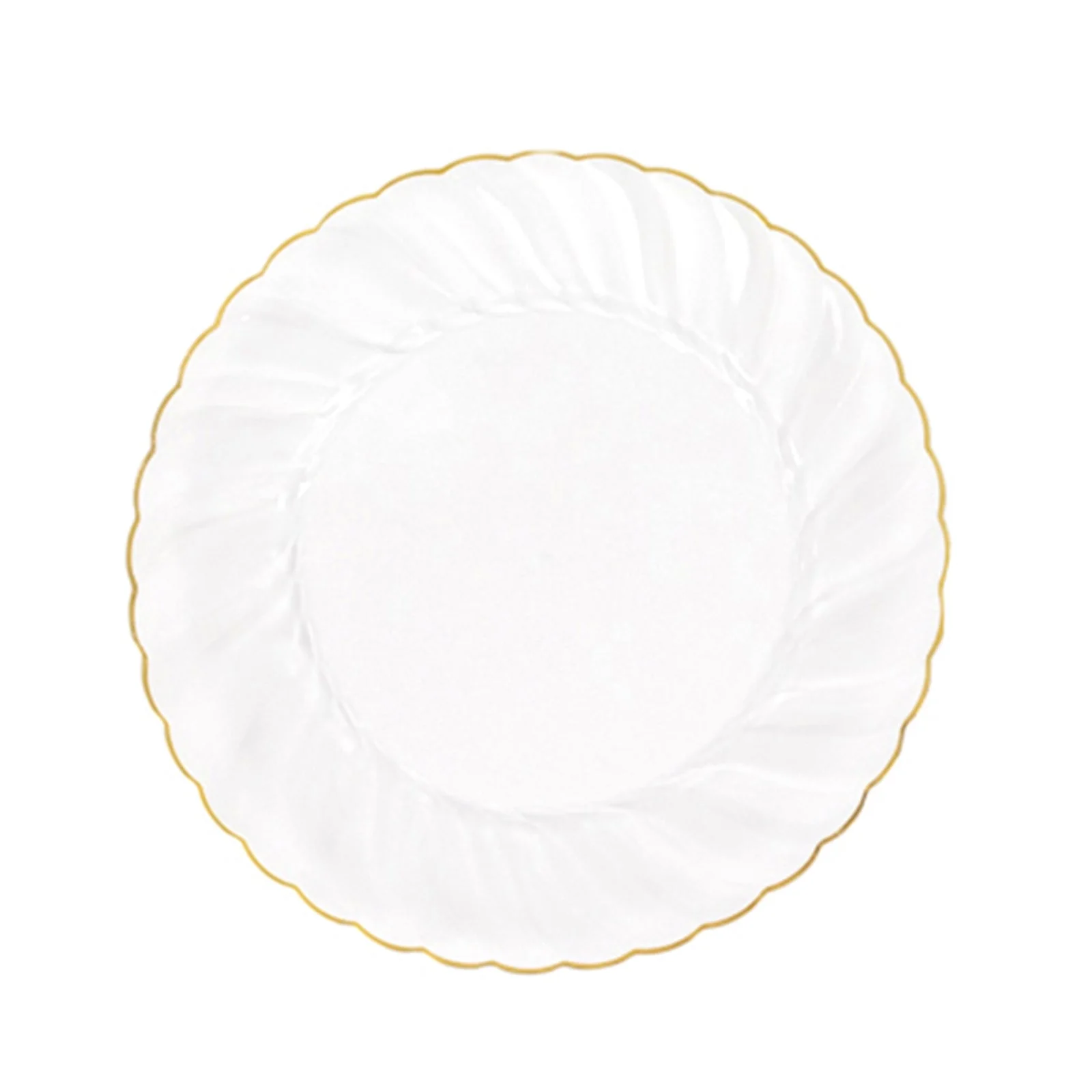 10-Pack Plastic Round Dinner Plates 10" Clear with Gold Flair Rim - Disposable Party Plates for Classy Events & Celebrations - Image 6